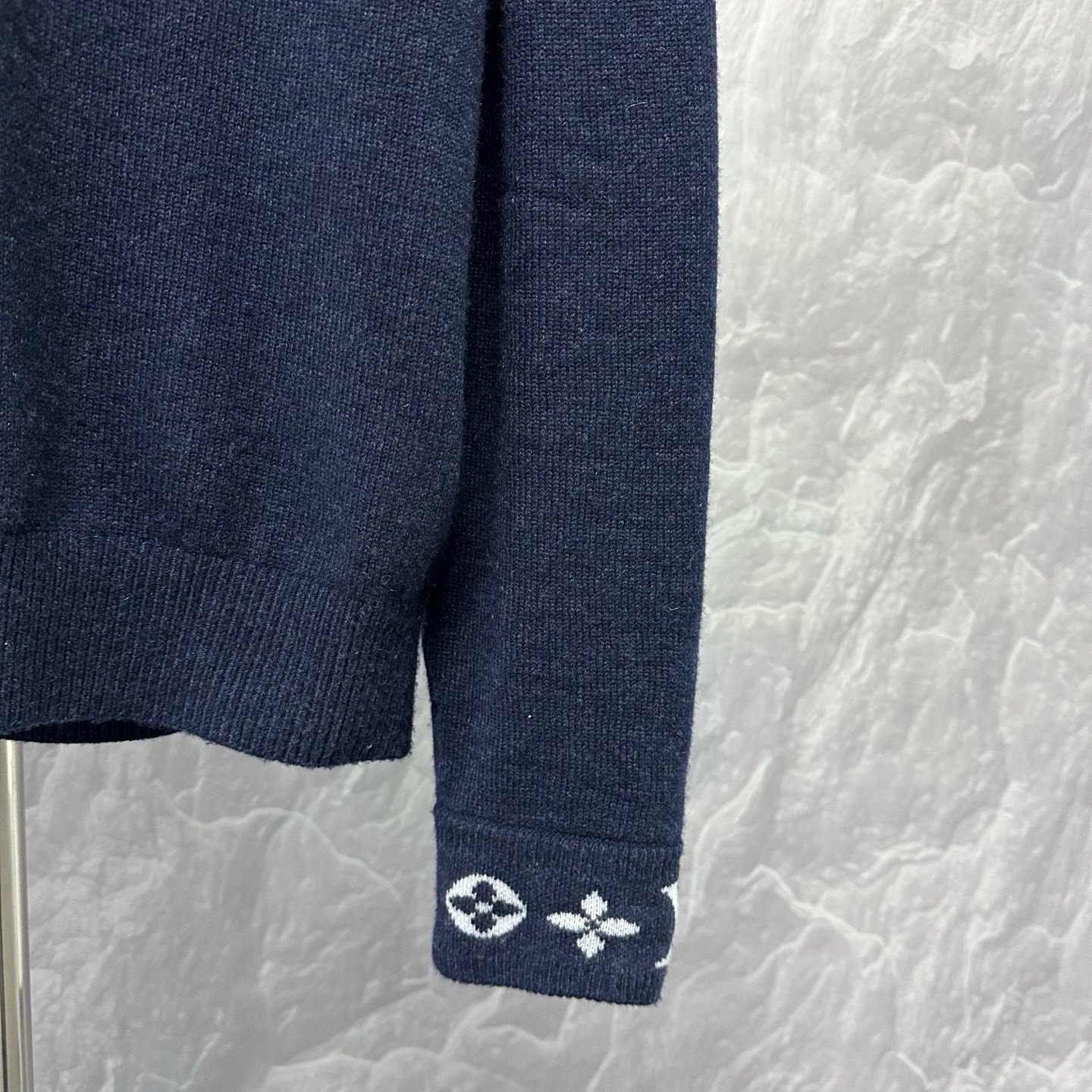 Louis Vuitton SS26 Ski Cuff Logo Sweater — detail