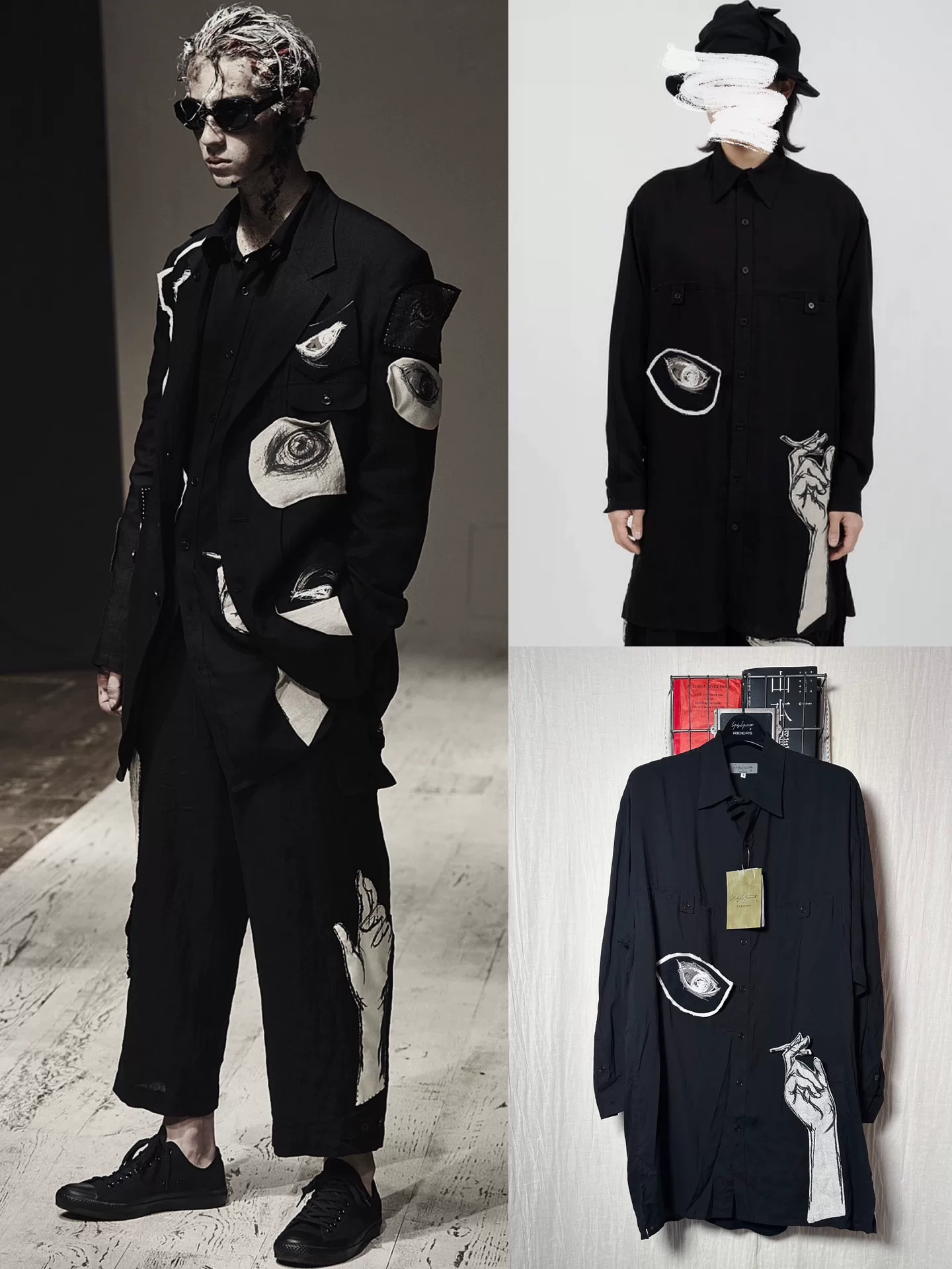 Yohji Yamamoto 22SS Eye Hand Print Shirt