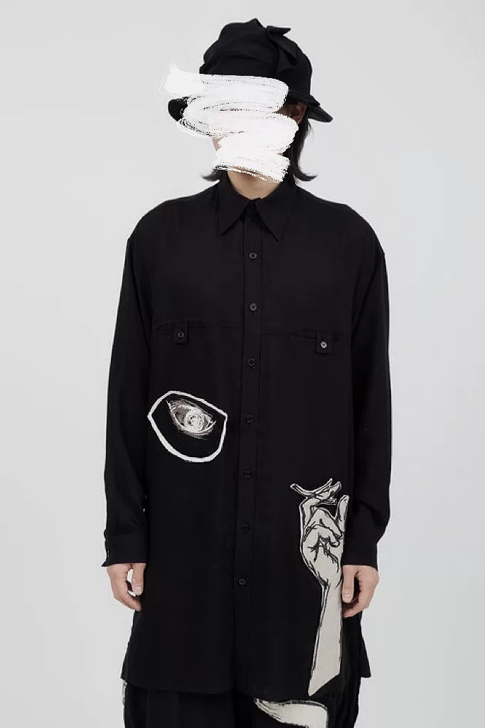 Yohji Yamamoto 22SS Eye Hand Print Shirt — back