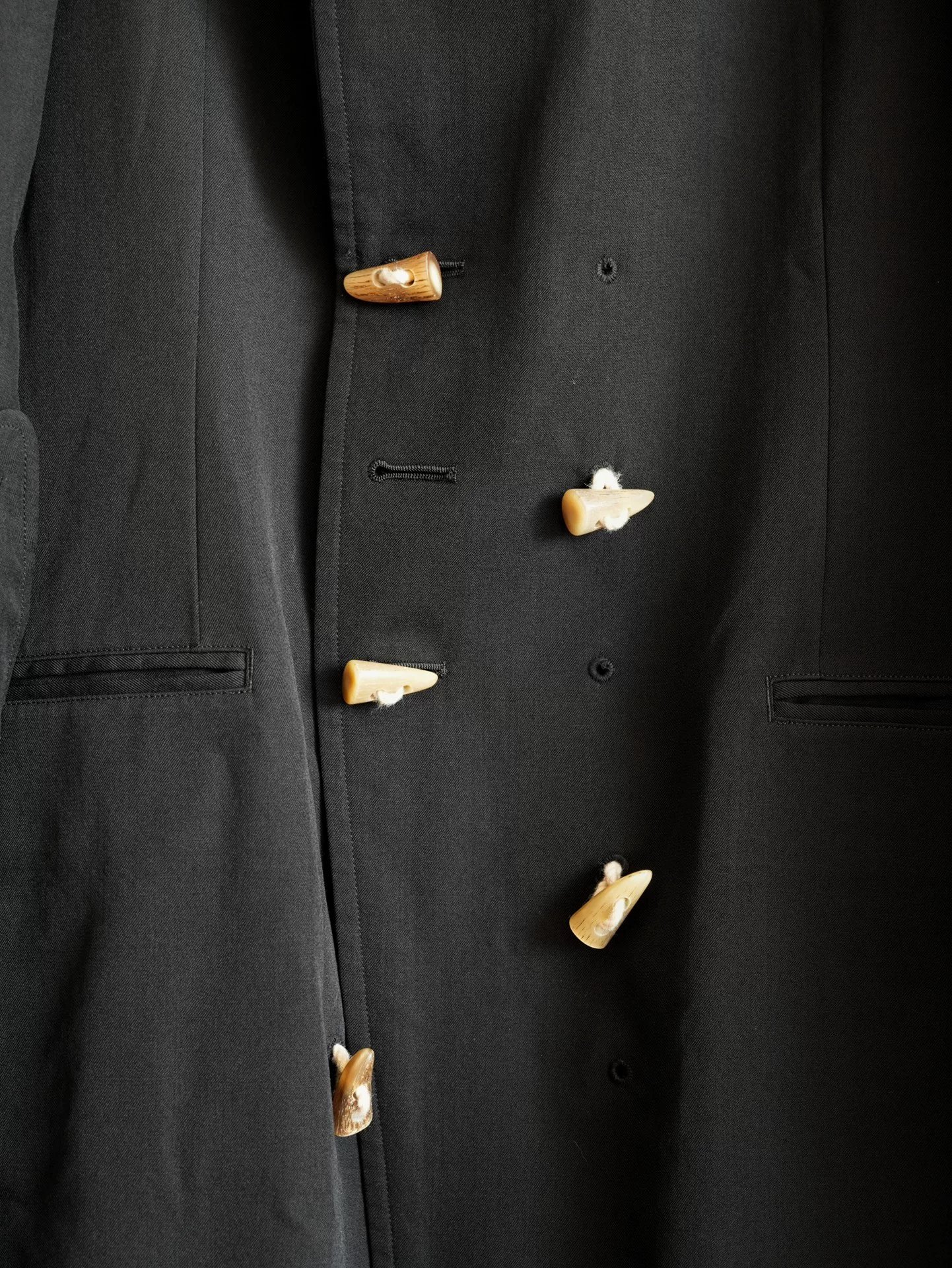 Yohji Yamamoto 12AW Double-Layer Toggle Long Coat — label