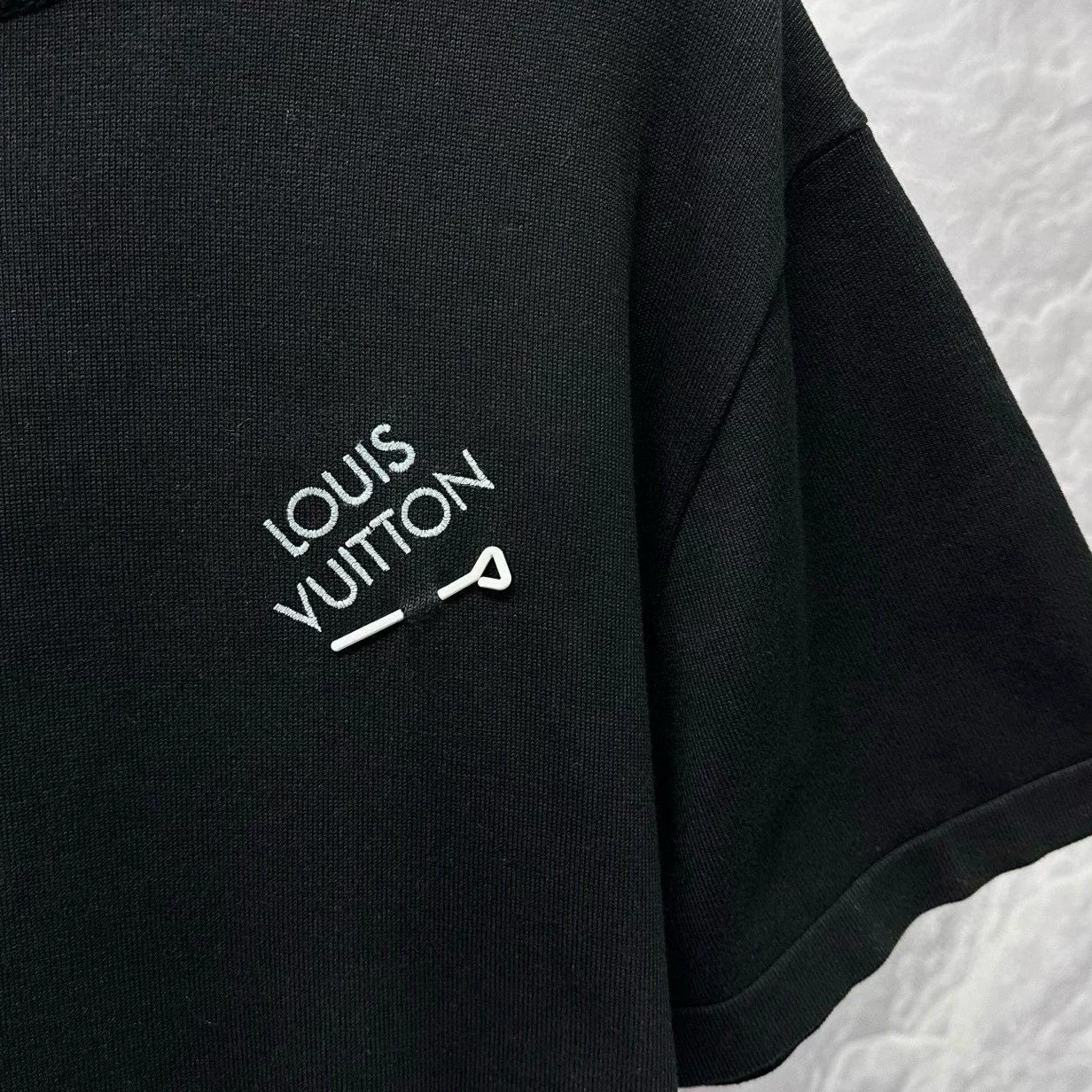 Louis Vuitton Black Embroidered Knit Top — back