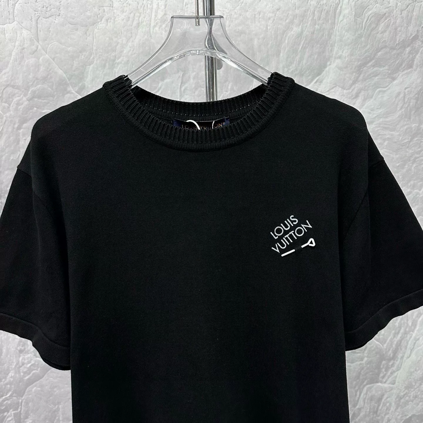 Louis Vuitton Black Embroidered Knit Top — detail