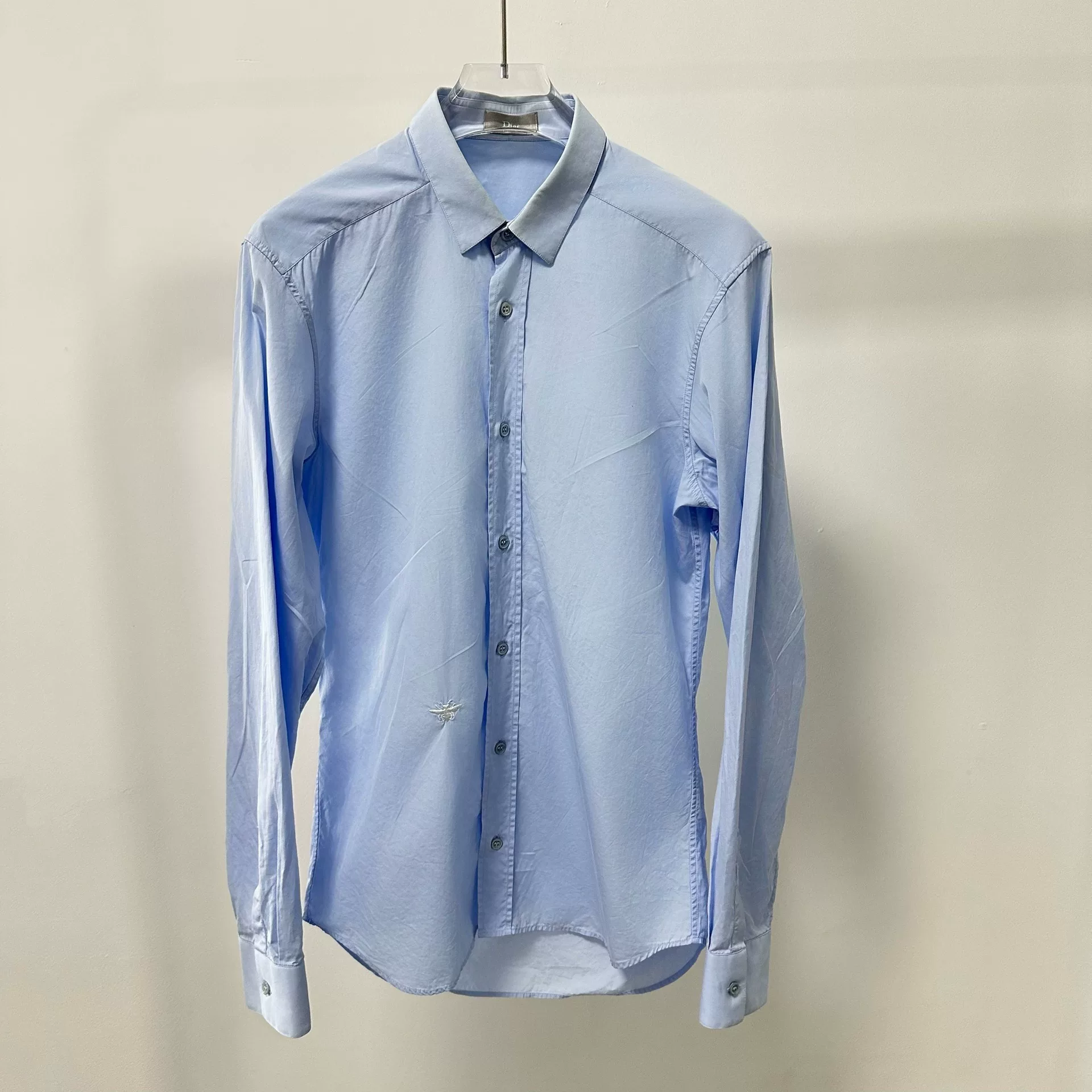 Dior Light Blue Bee Embroidery Shirt