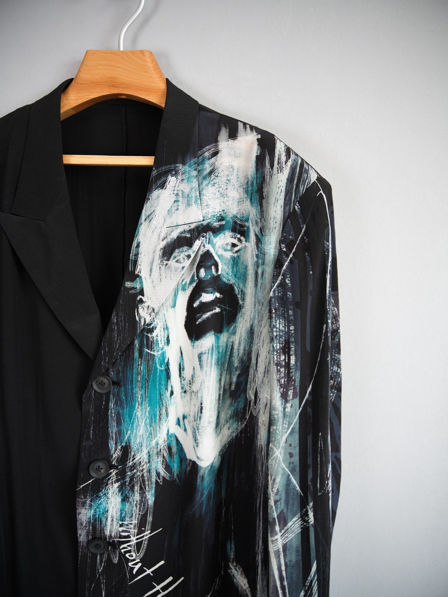 Yohji Yamamoto 25SS Portrait Silk Jacket — label