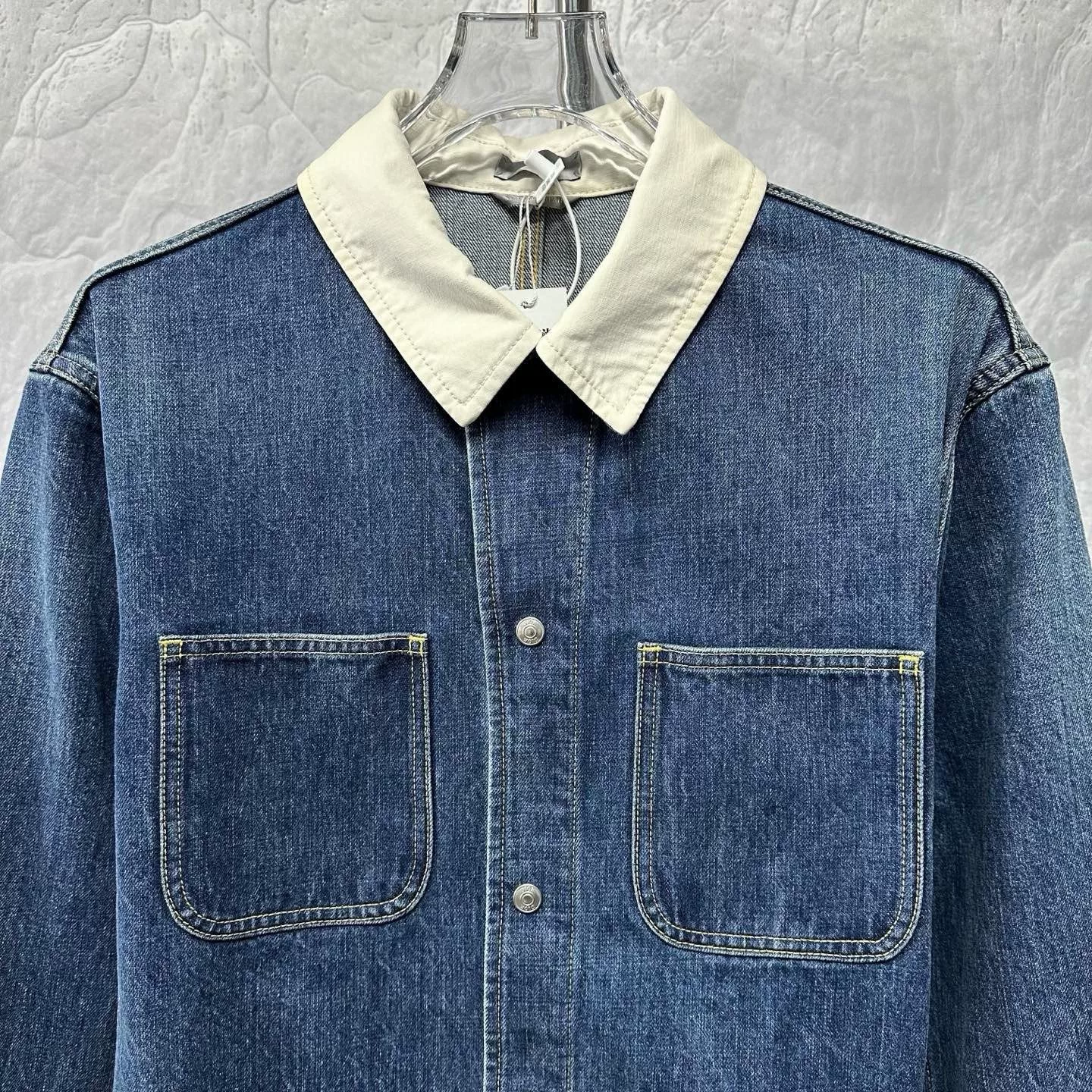 Dior Blue Oversized Denim Jacket with Belt — front