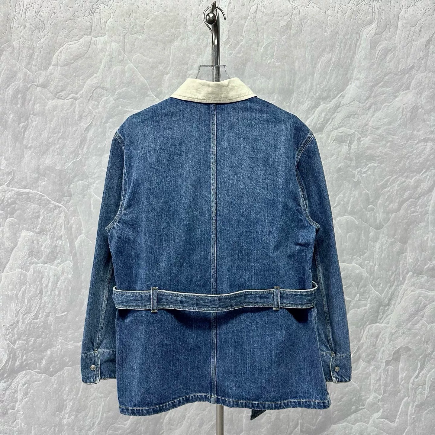 Dior Blue Oversized Denim Jacket with Belt — back