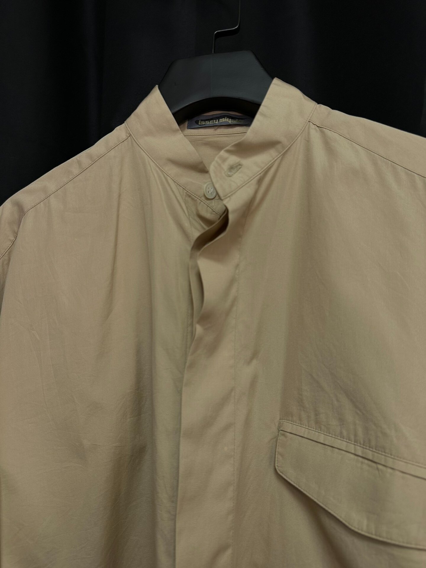 Issey Miyake 1980s Stand Collar Shirt — label