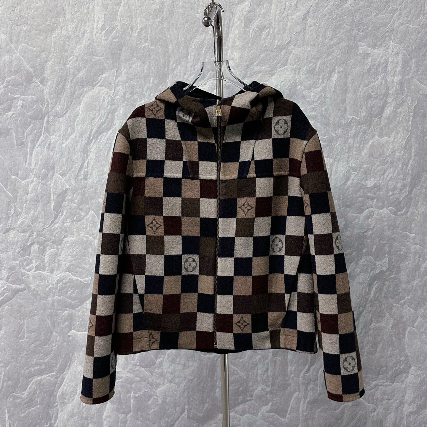 Louis Vuitton Reversible Checkered Wool Hoodie