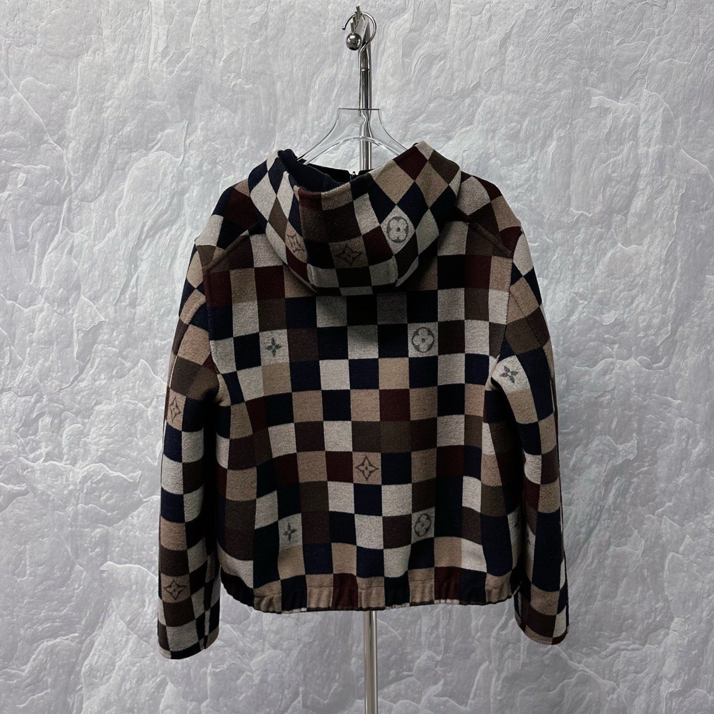 Louis Vuitton Reversible Checkered Wool Hoodie — front