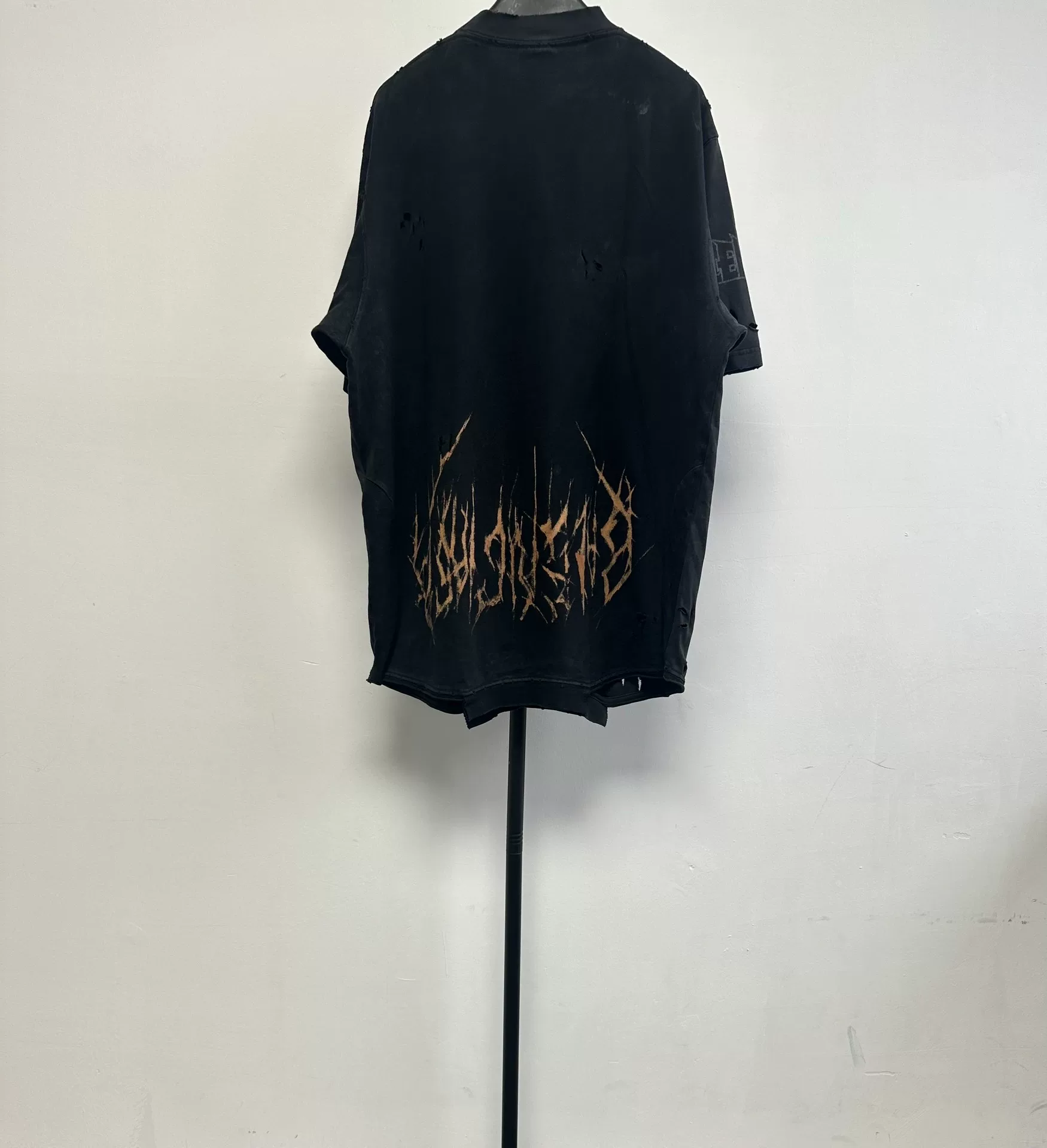 Balenciaga Gothic Print Crewneck T-Shirt — front
