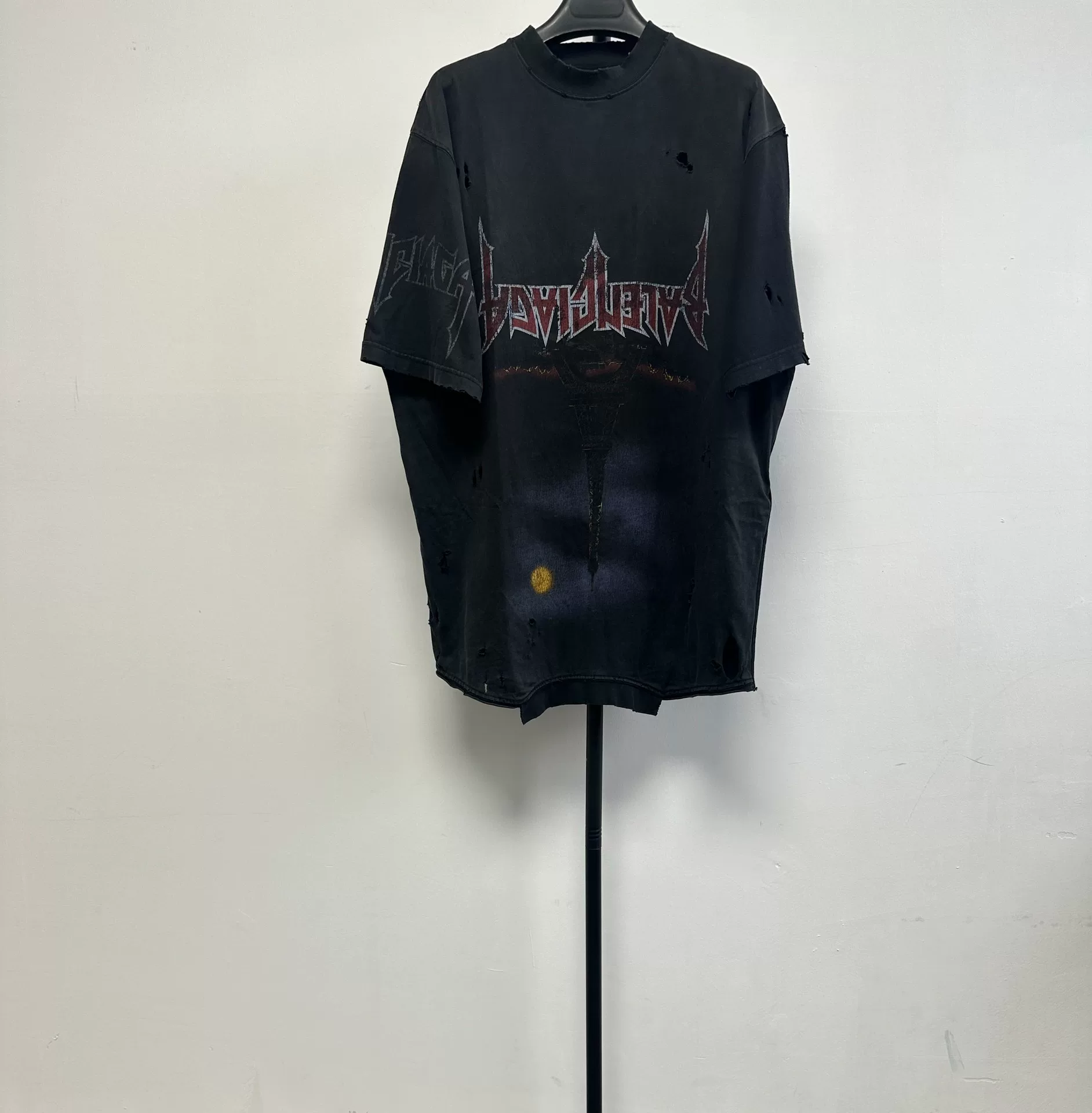Balenciaga Gothic Print Crewneck T-Shirt
