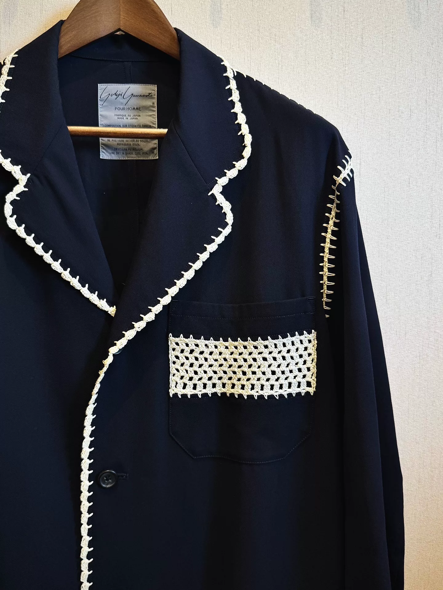 Yohji Yamamoto 91ss White Stitch Shirt — front