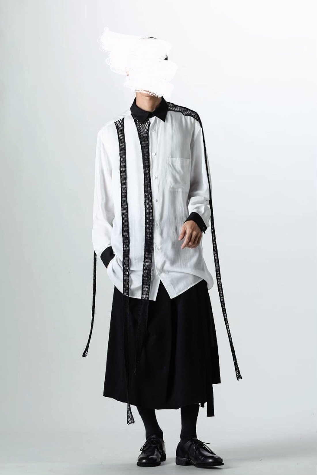 Yohji Yamamoto 24AW Mesh Oversize Shirt — back
