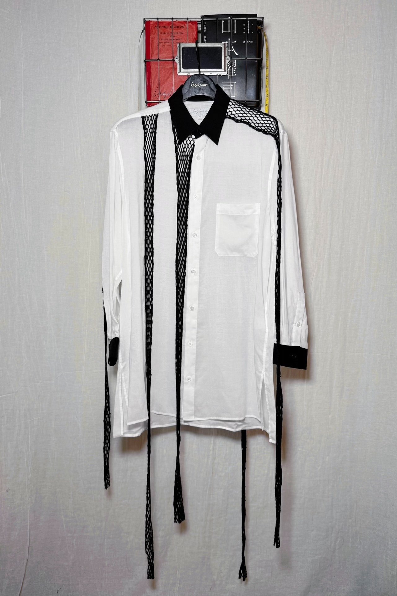 Yohji Yamamoto 24AW Mesh Oversize Shirt — detail