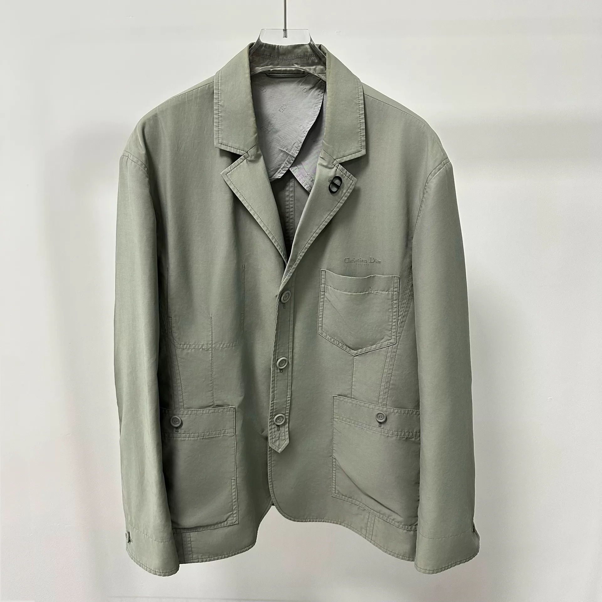 Dior Gray-Green Lapel Utility Jacket