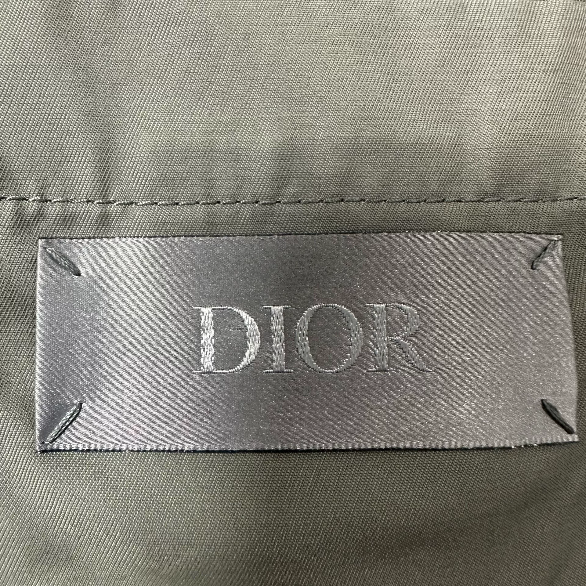 Dior Gray-Green Lapel Utility Jacket — back