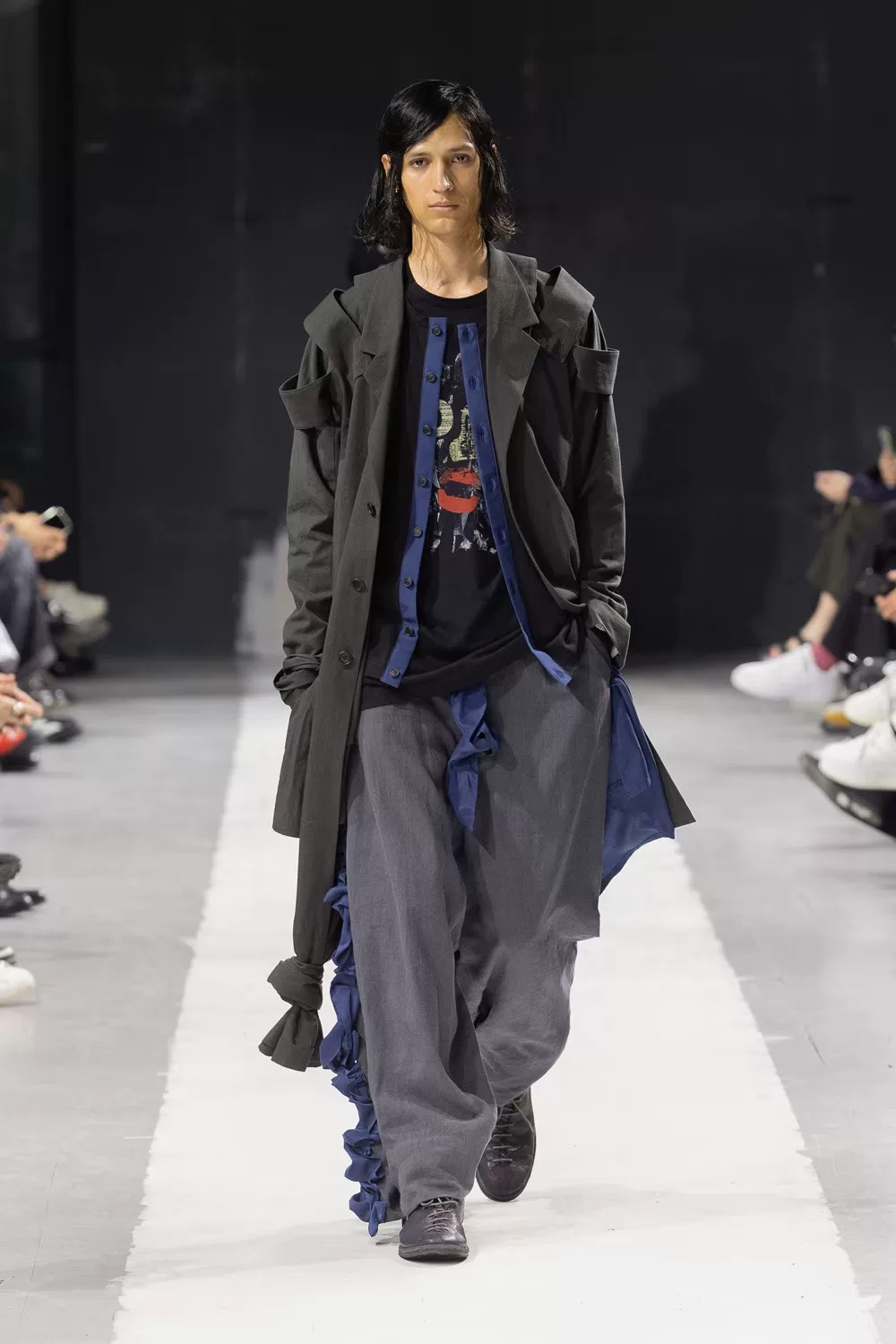 Yohji Yamamoto 24SS Newspaper Collage LS T-Shirt — detail