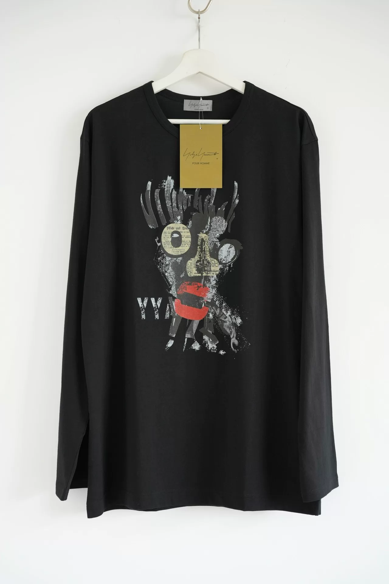 Yohji Yamamoto 24SS Newspaper Collage LS T-Shirt