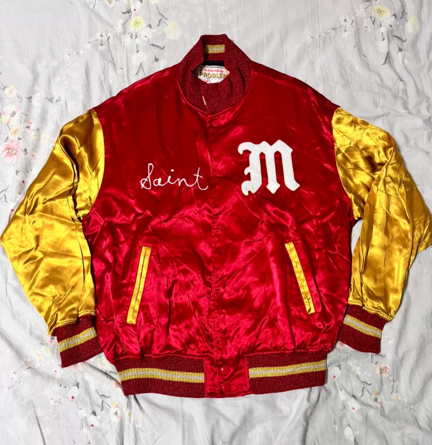 Saint Michael 23ss Red Gold Silk Jacket