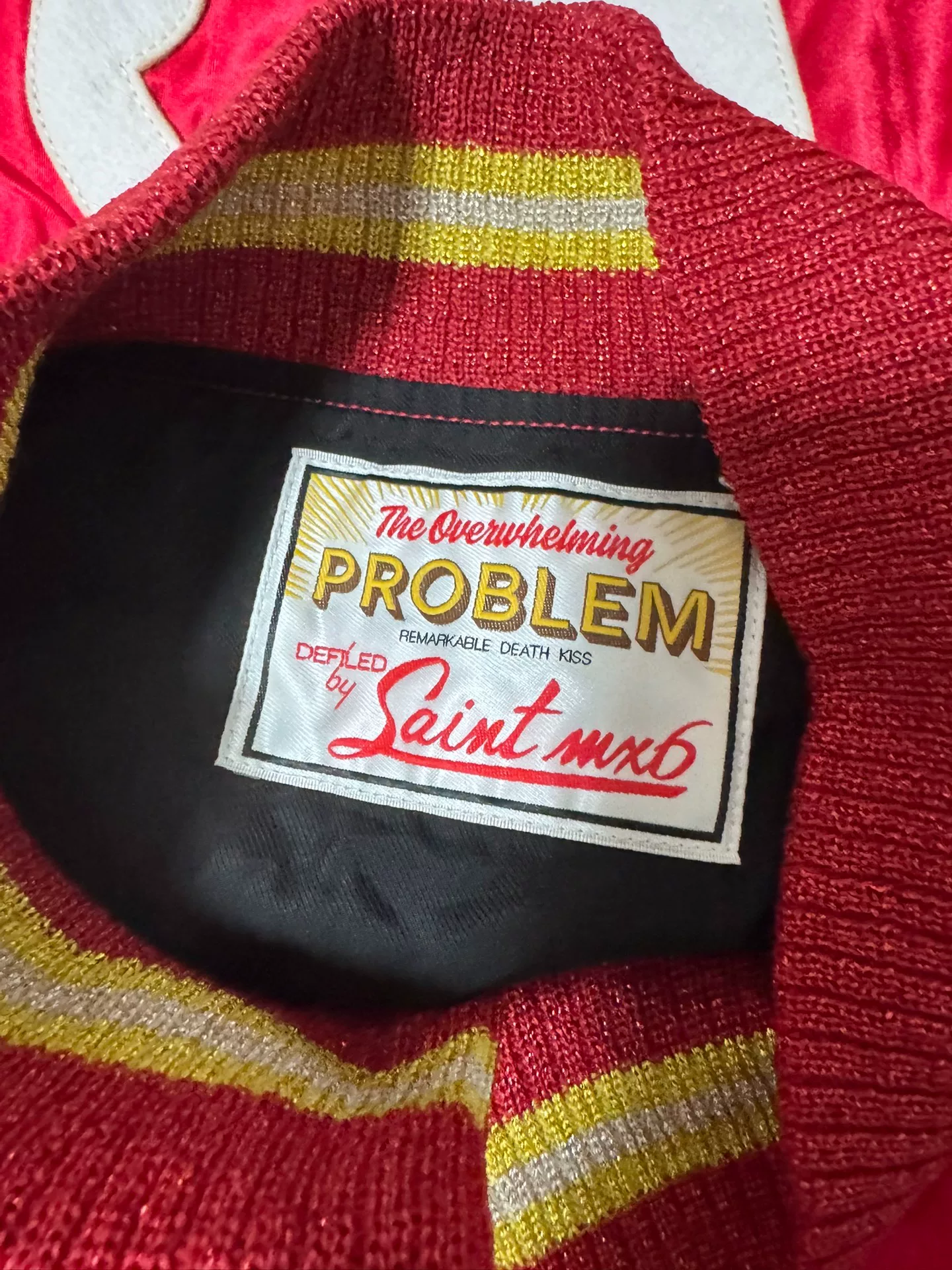 Saint Michael 23ss Red Gold Silk Jacket — back