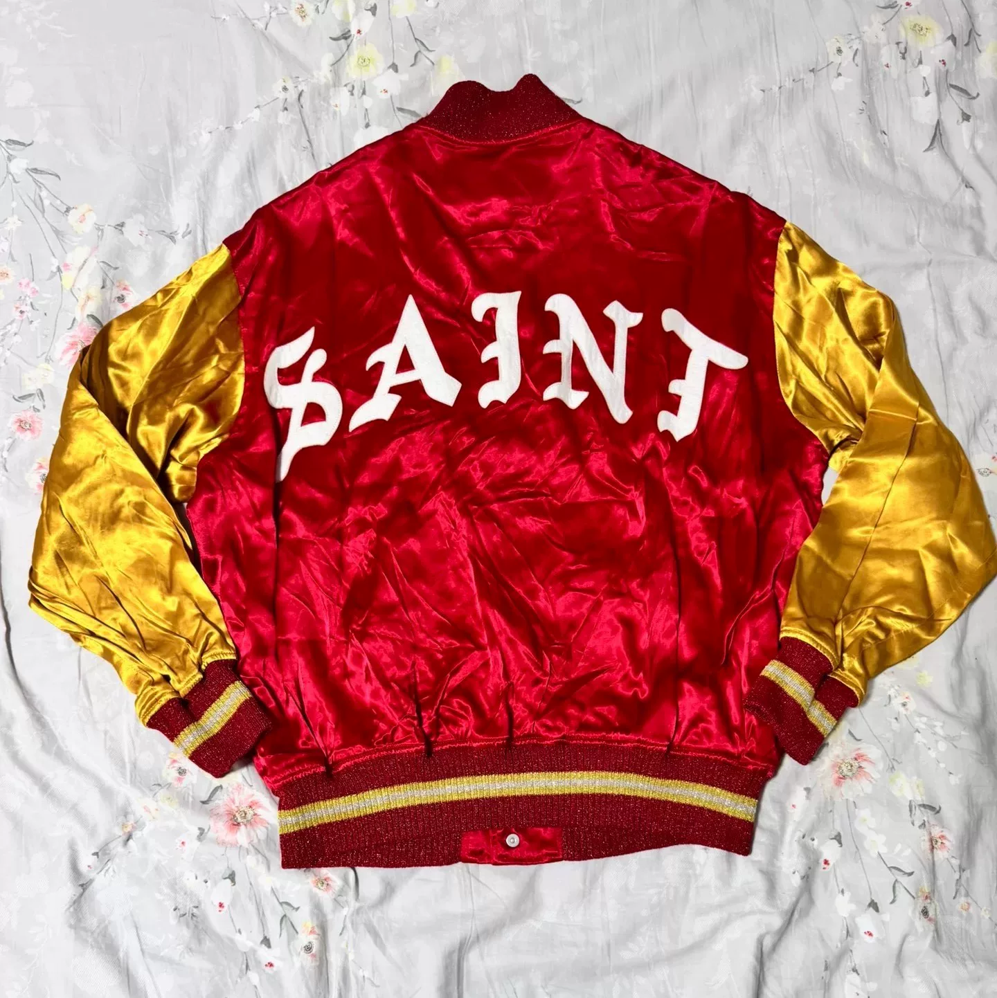 Saint Michael 23ss Red Gold Silk Jacket — front