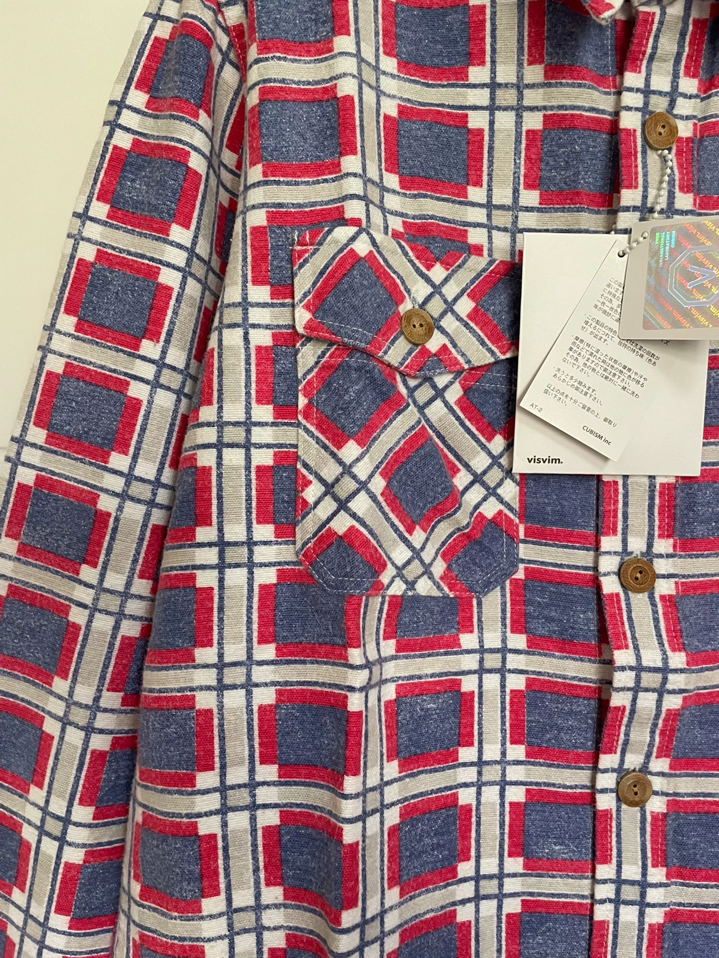 VISVIM BLACK ELK FLANNEL PRINTED F.I.L. LIMITED LONG SLEEVE SHIRT — label