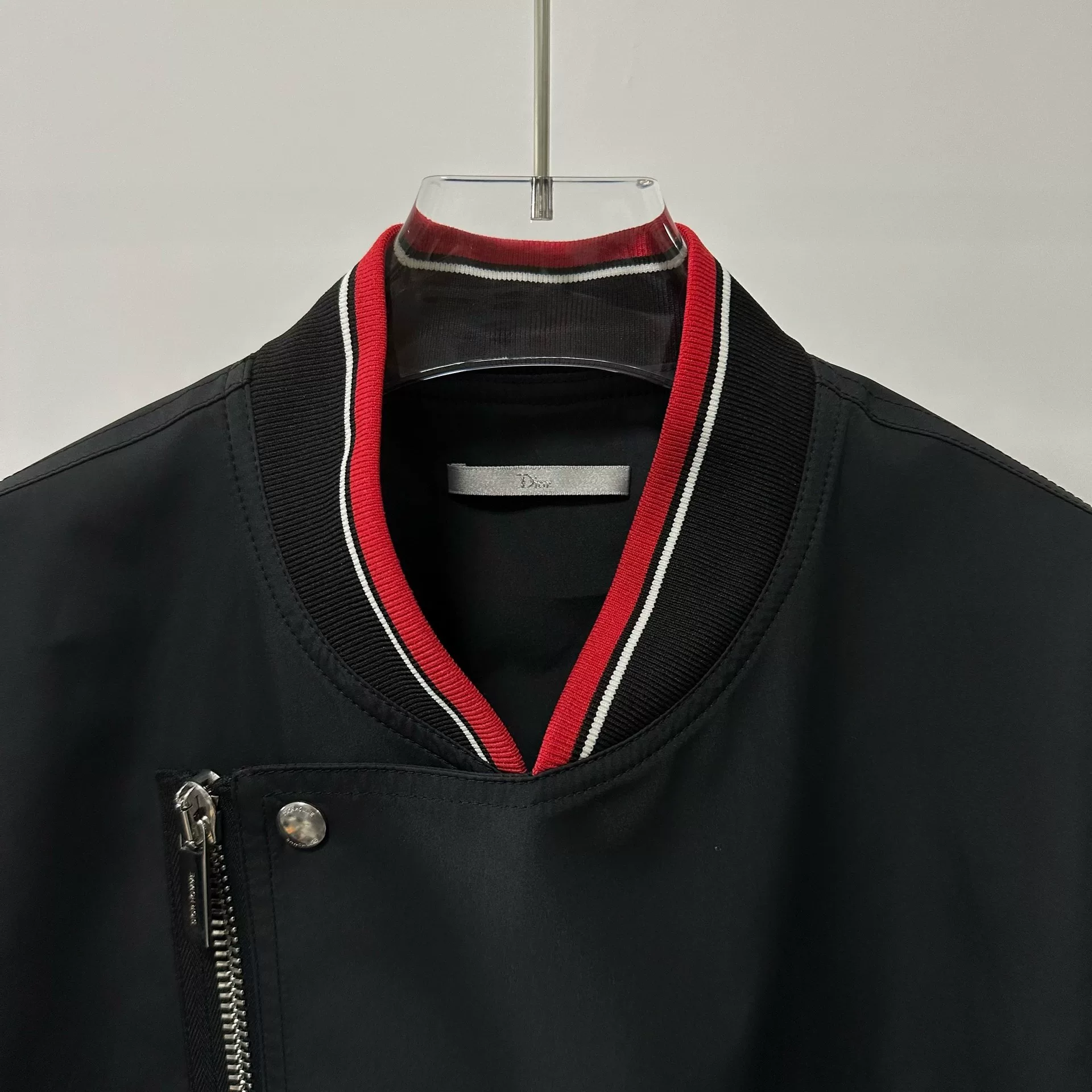 Dior Black Asymmetrical Zipper Jacket — front