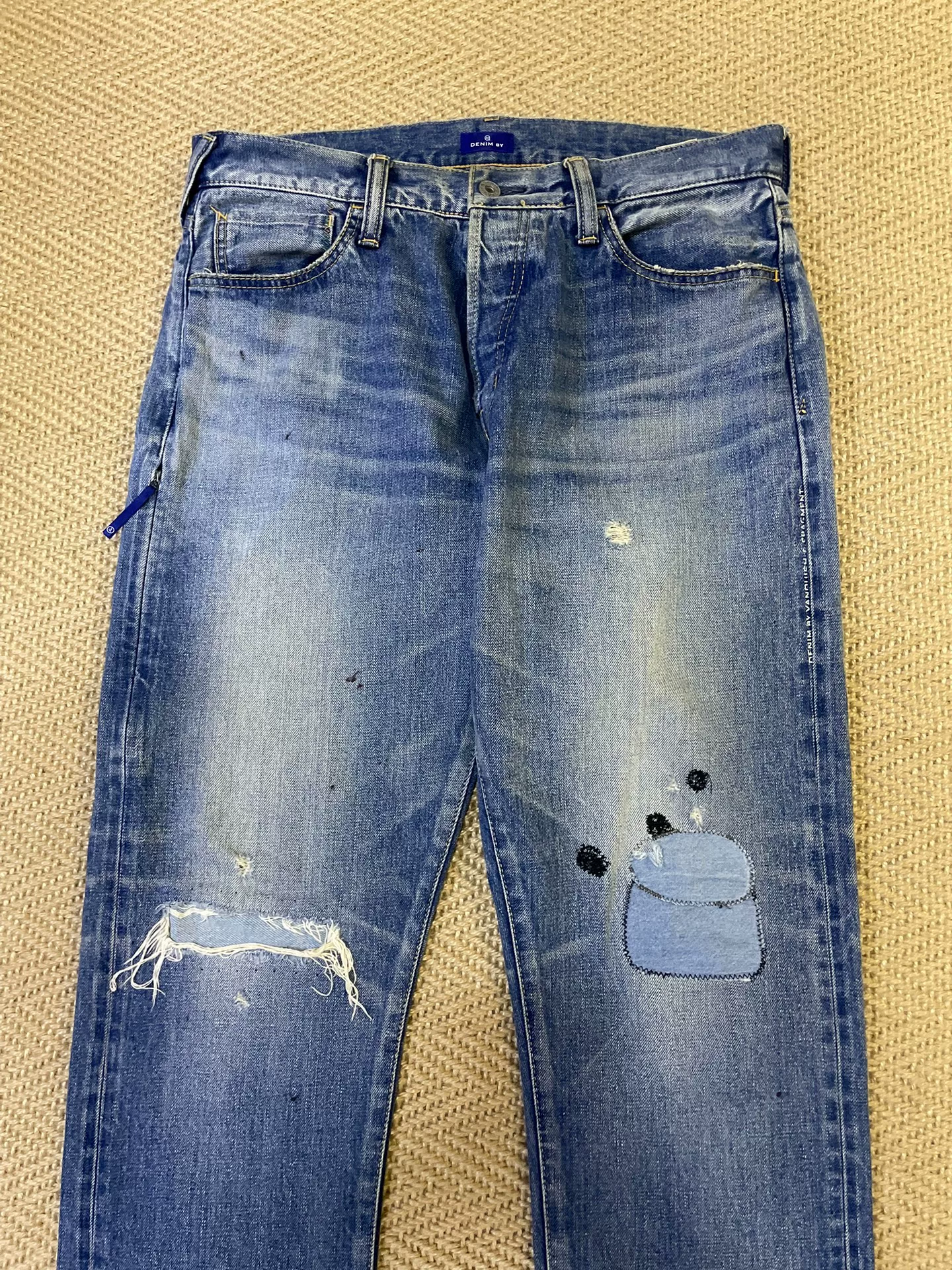 Vanquish Fragment Knife-Cut Washed Jeans — detail