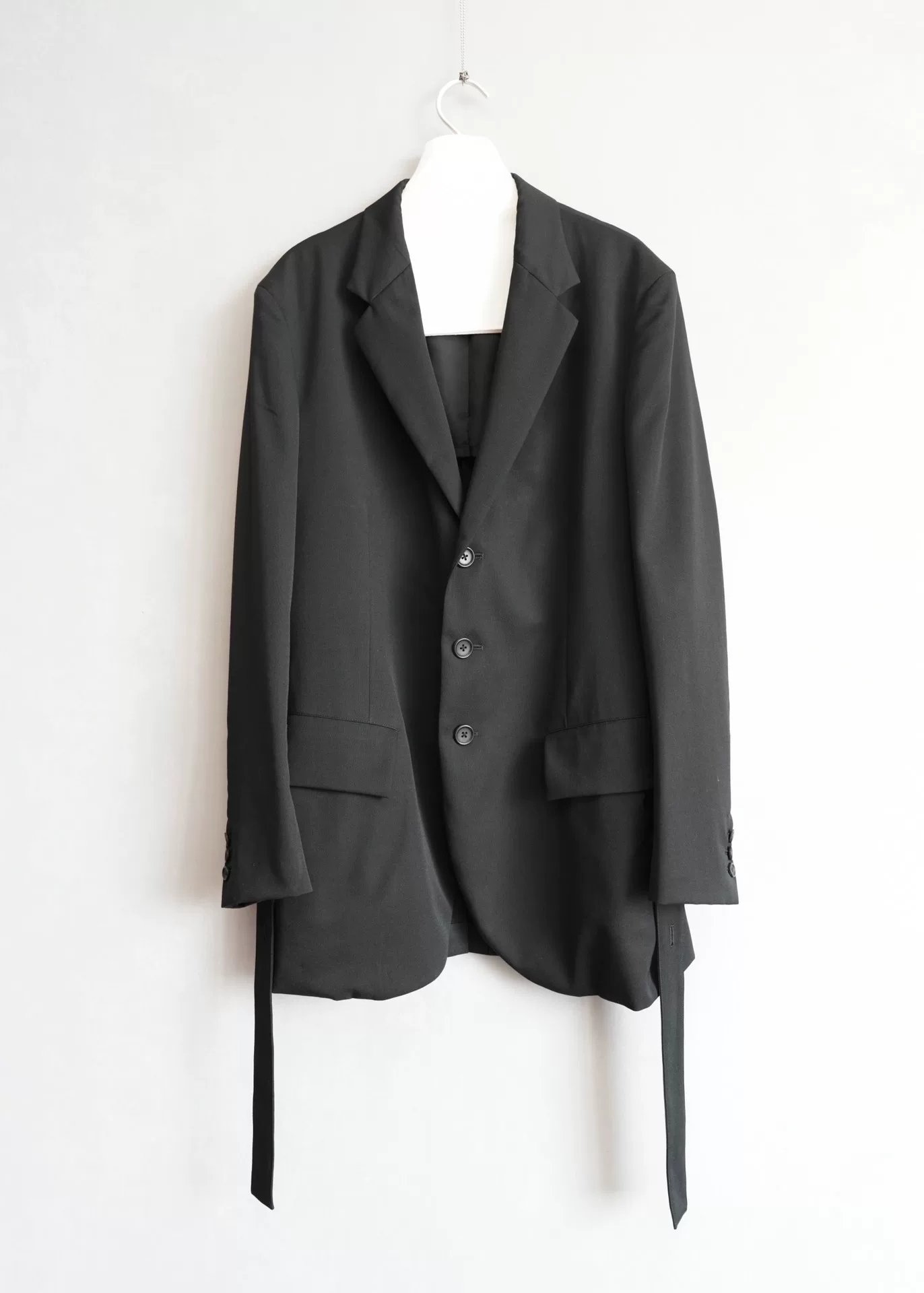 Yohji Yamamoto 23SS Pleated Belted Wool Coat — detail