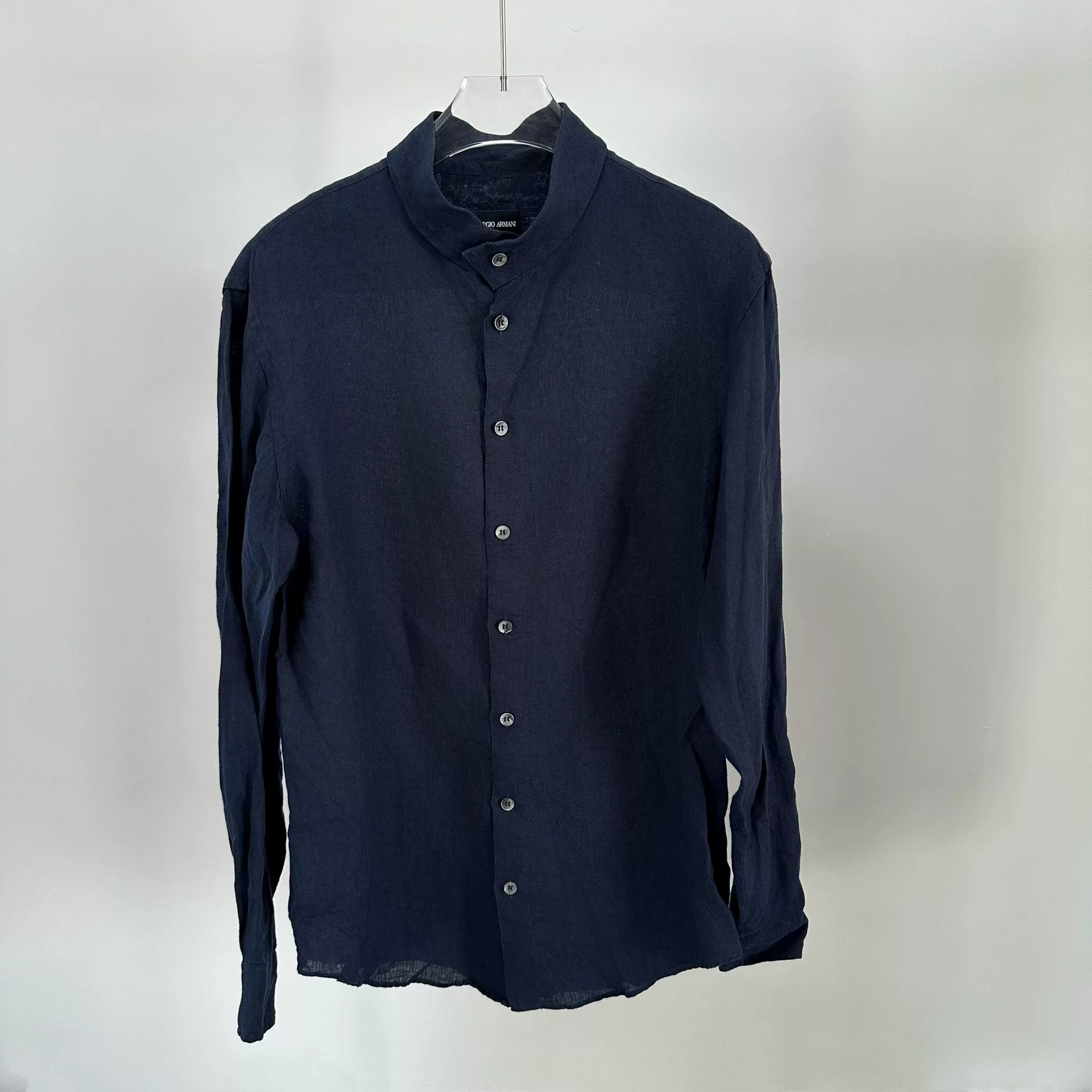 Giorgio Armani Dark Blue Linen Shirt