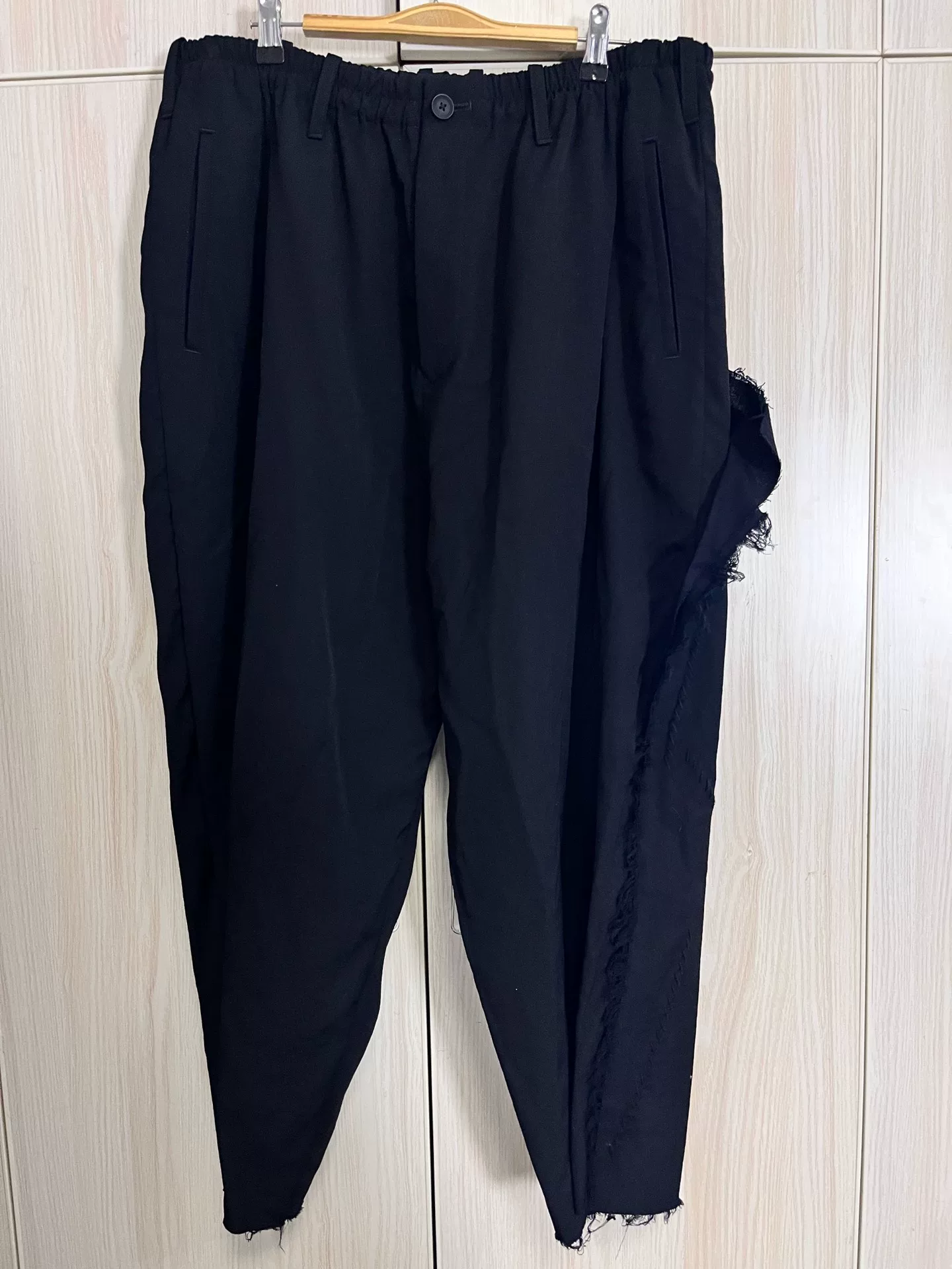 Yohji Yamamoto 20AW Black Knife-Cut Pants