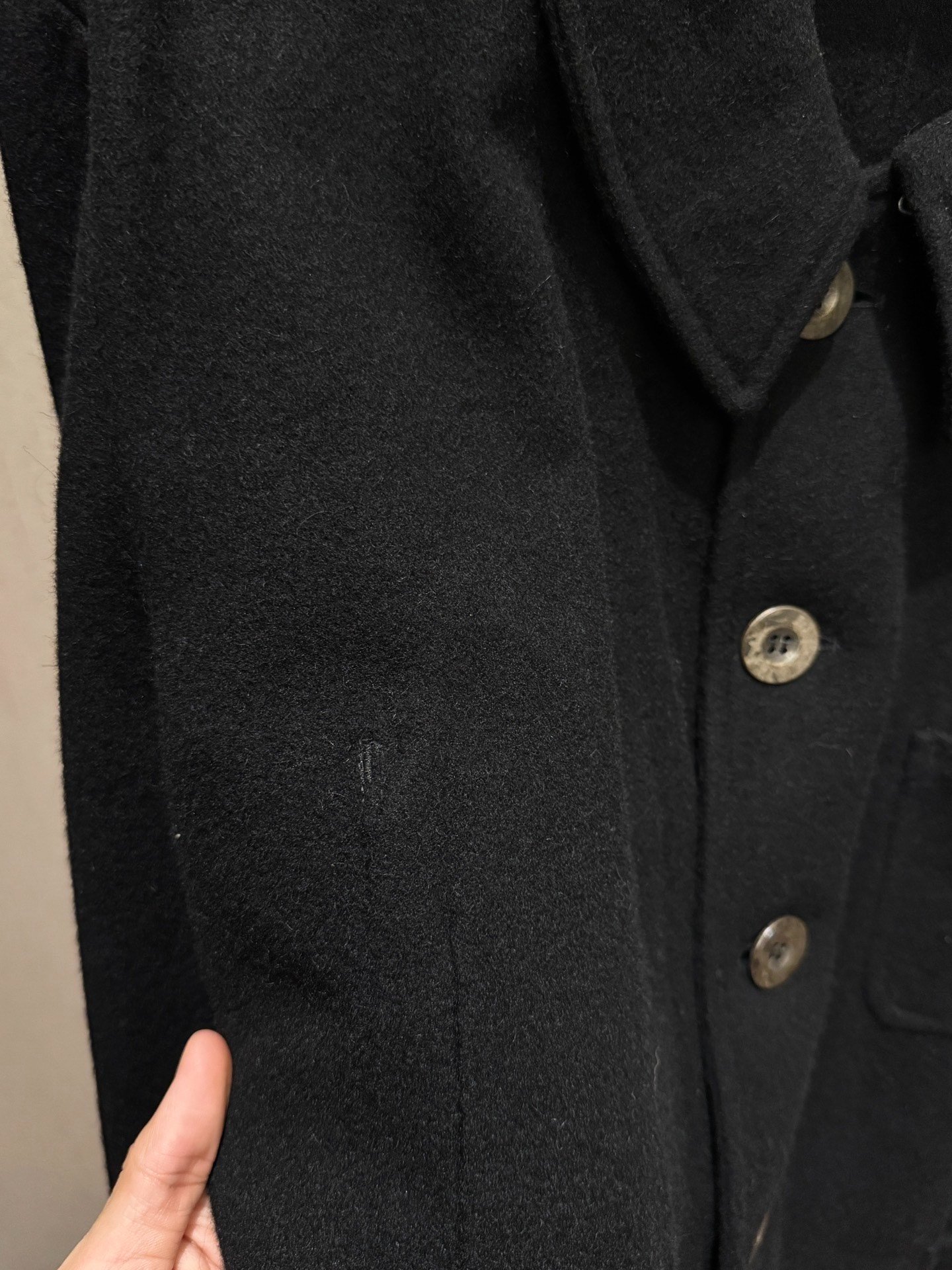 Garment Reproduction Mottled Silver Button Jacket — label