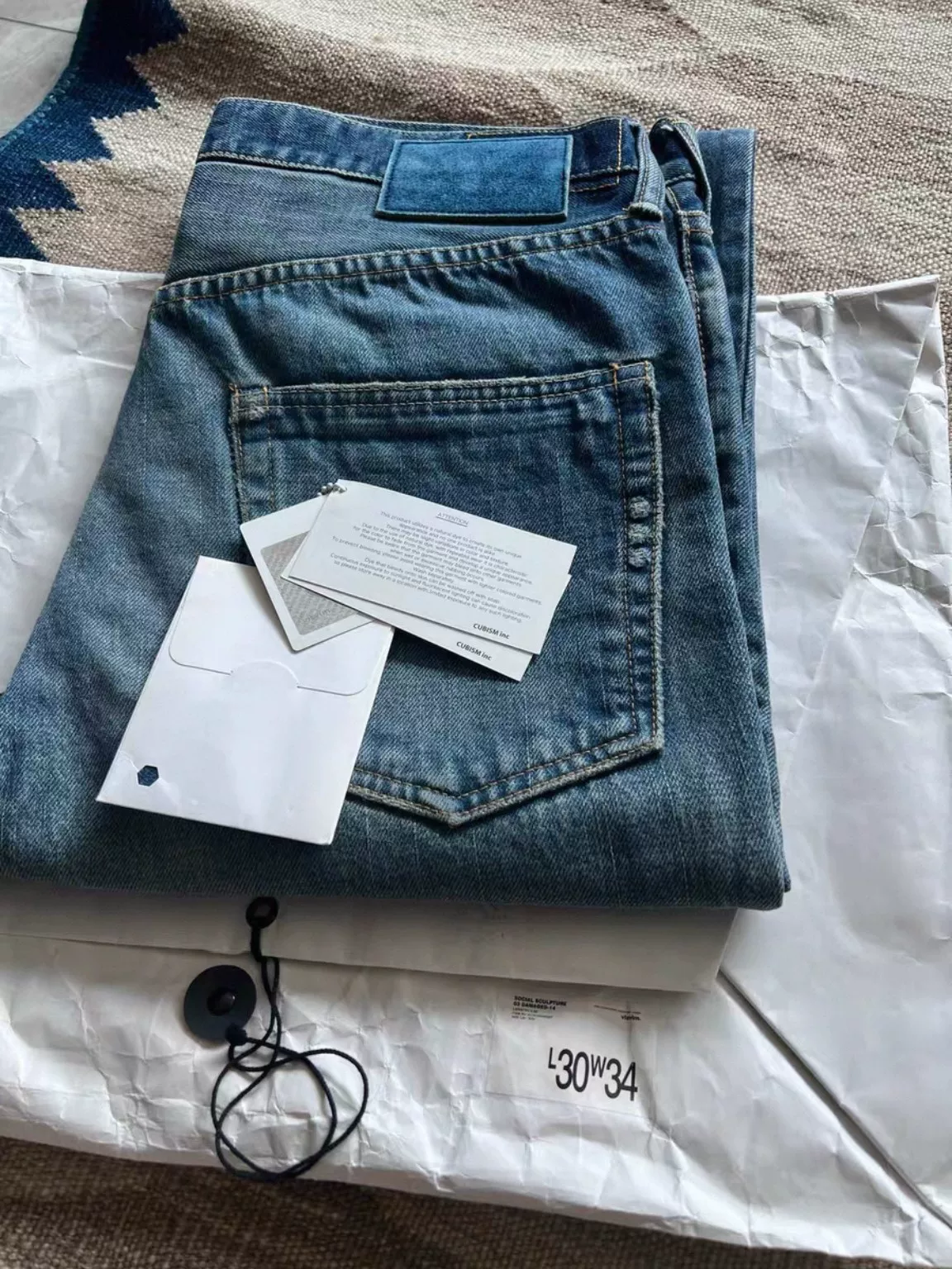 Visvim 18AW Washed Jeans Made in Japan — detail