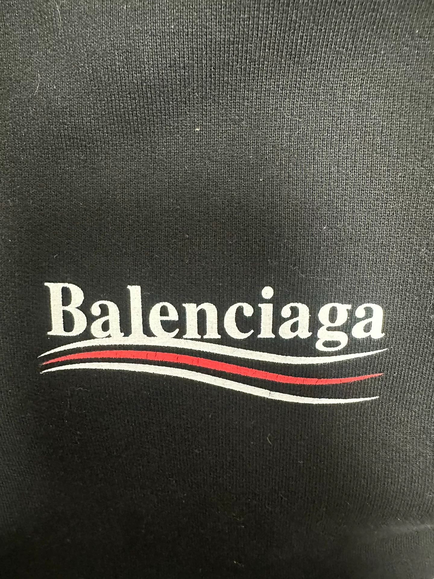 Balenciaga Logo Embroidery Black Hoodie — detail