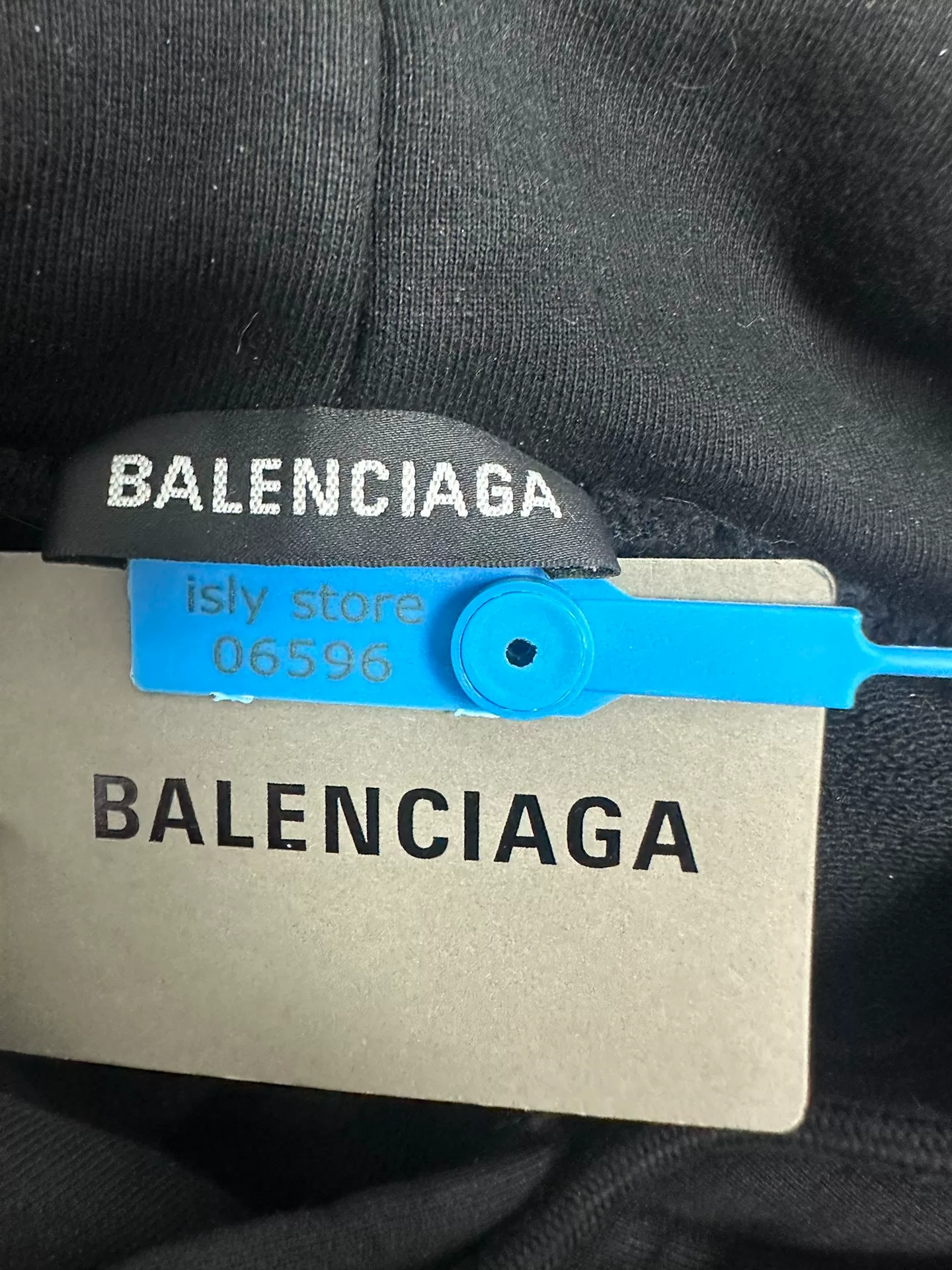 Balenciaga Logo Embroidery Black Hoodie — back