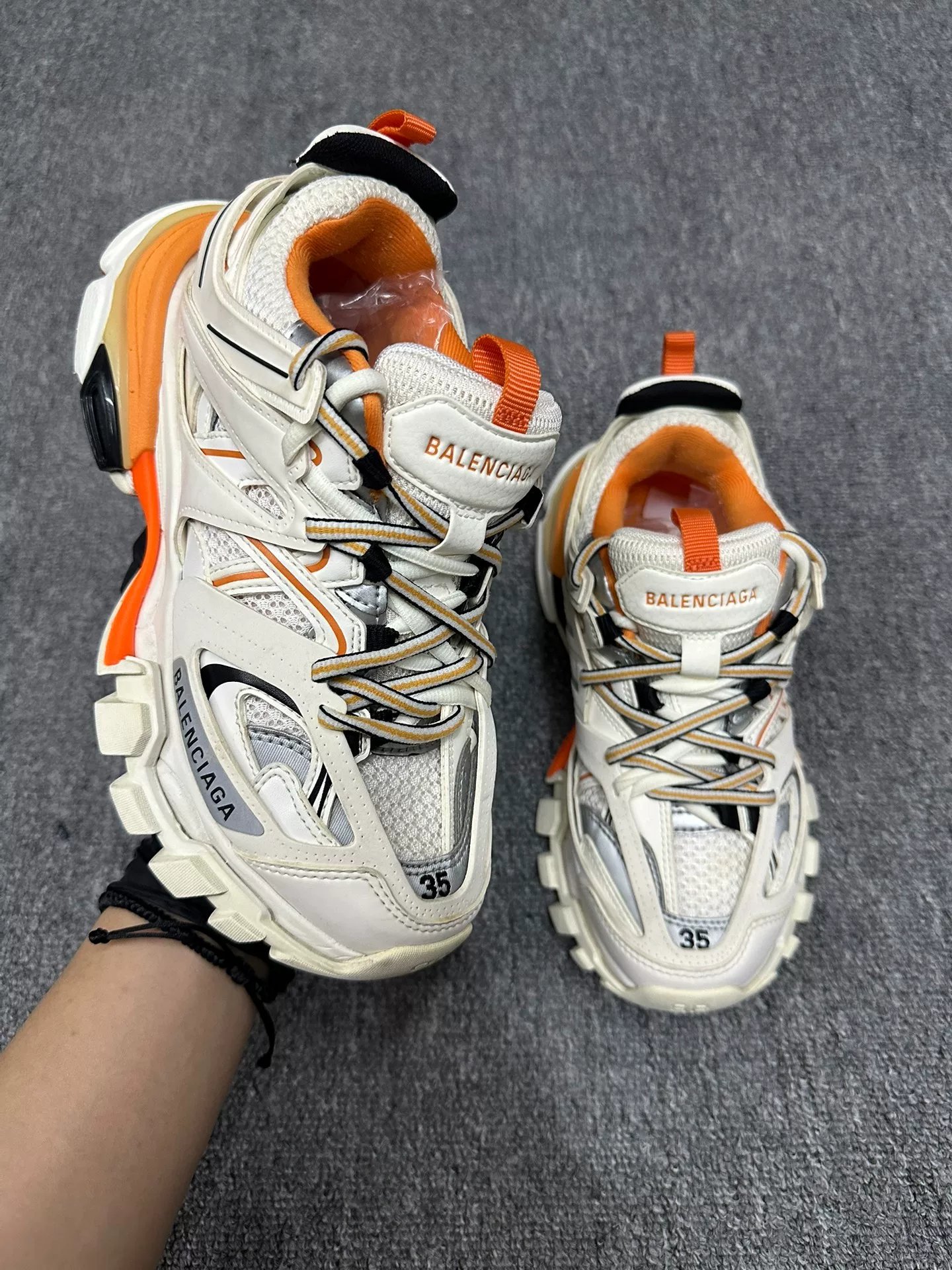 Balenciaga Track Dad Shoes White Orange — detail