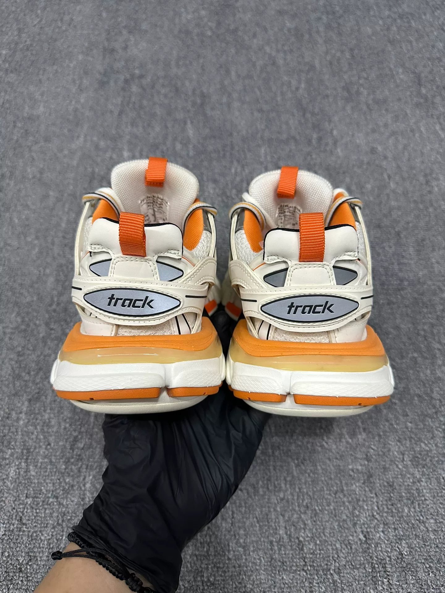 Balenciaga Track Dad Shoes White Orange — label