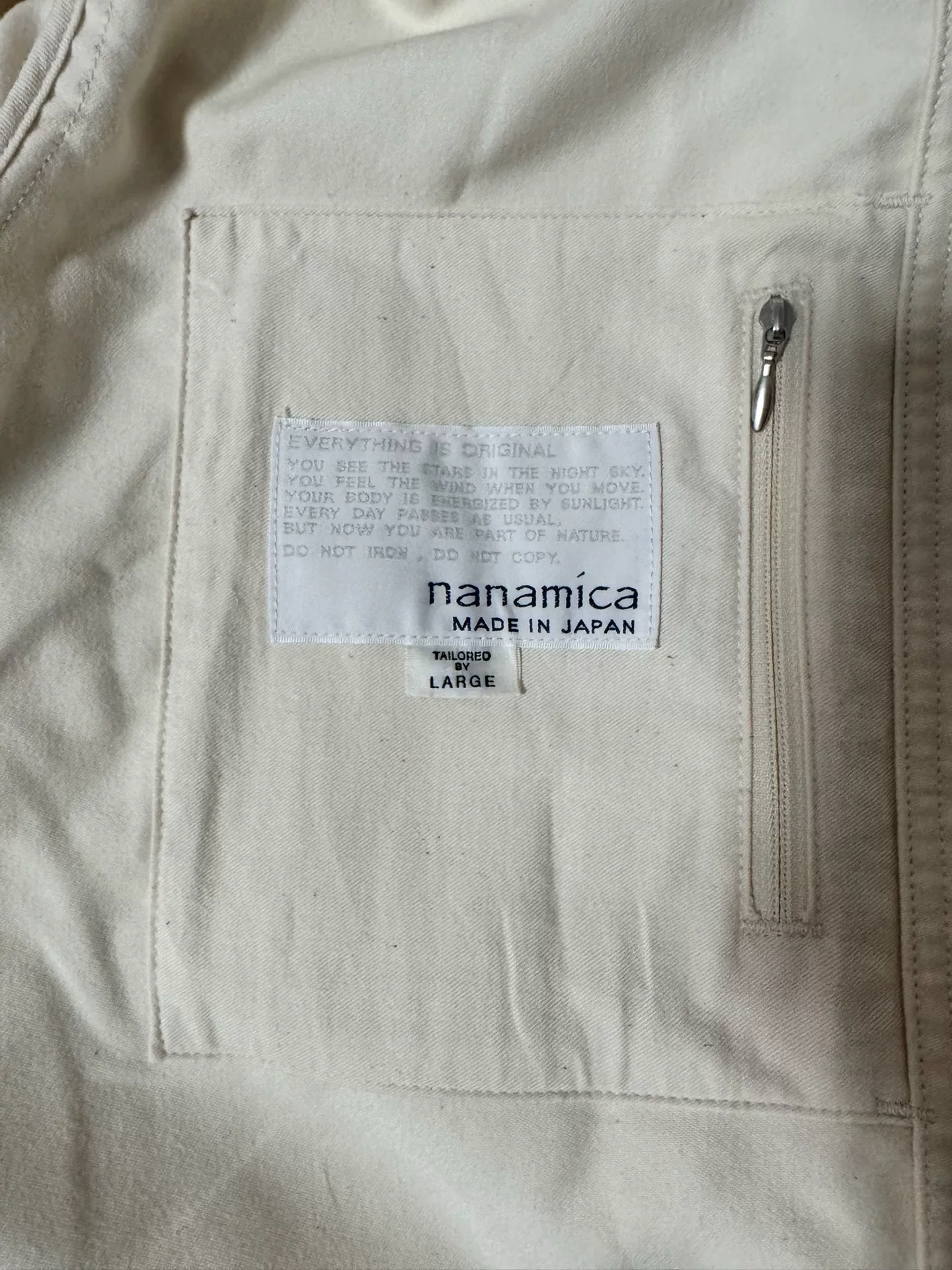 Nanamica 22SS Dock Jacket — detail