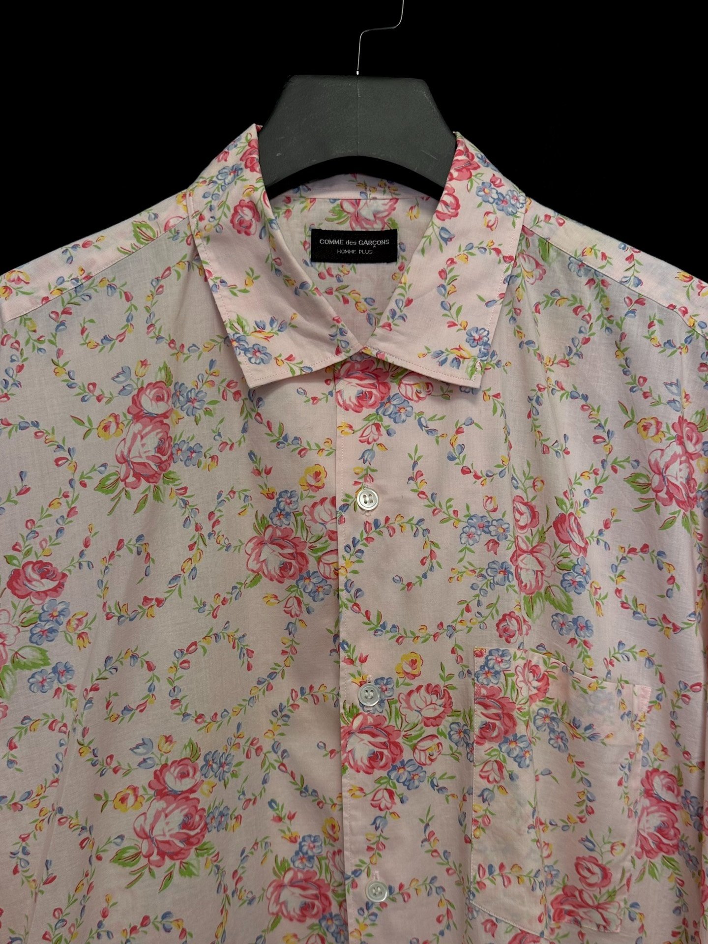 Comme des Garçons 1990s Runway Flower Shirt — detail