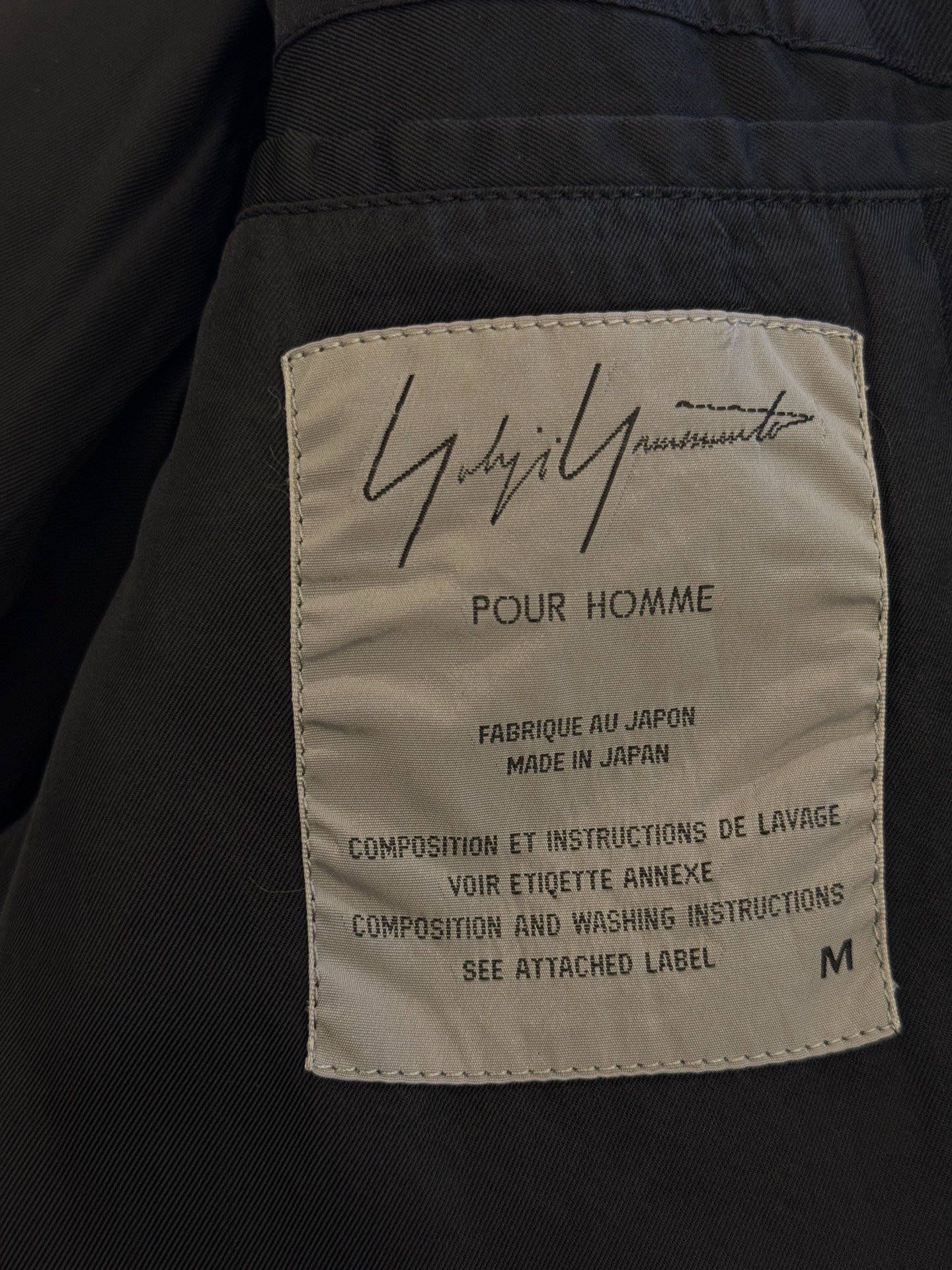 Yohji Yamamoto 96AW Moon Discharge Suit — label