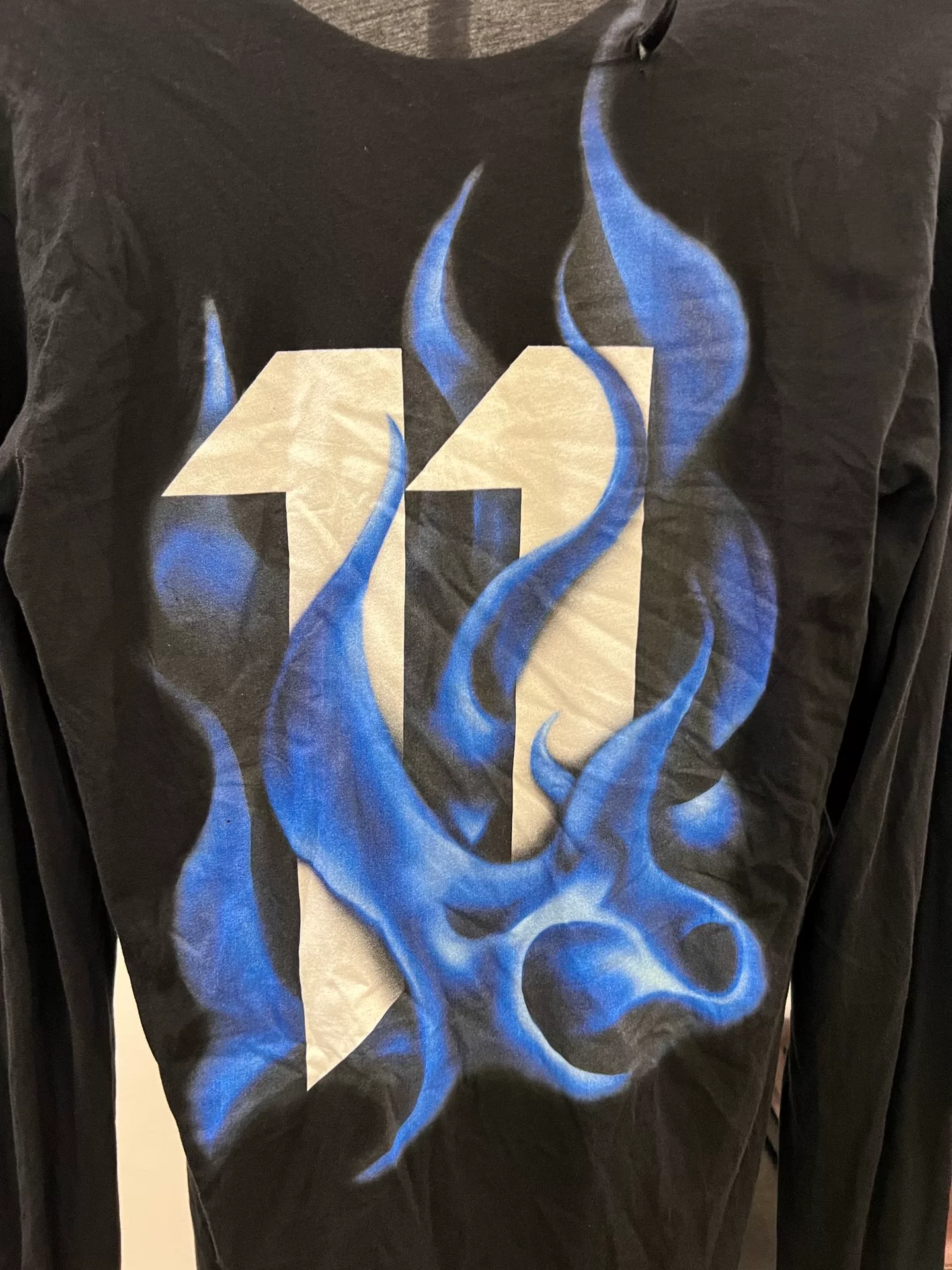 BBS 11 Black Flame Print Long-Sleeve T-Shirt — detail