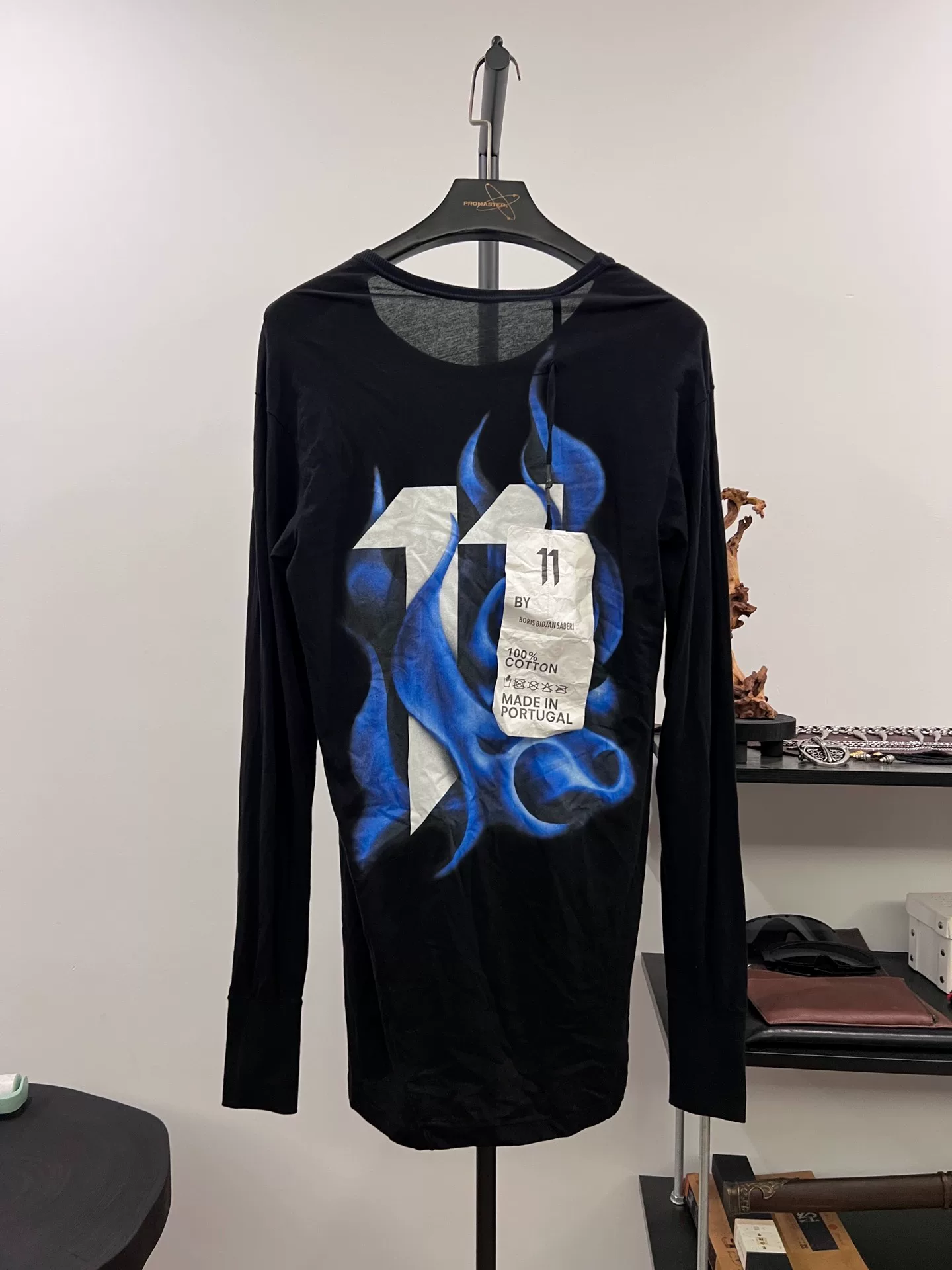 BBS 11 Black Flame Print Long-Sleeve T-Shirt