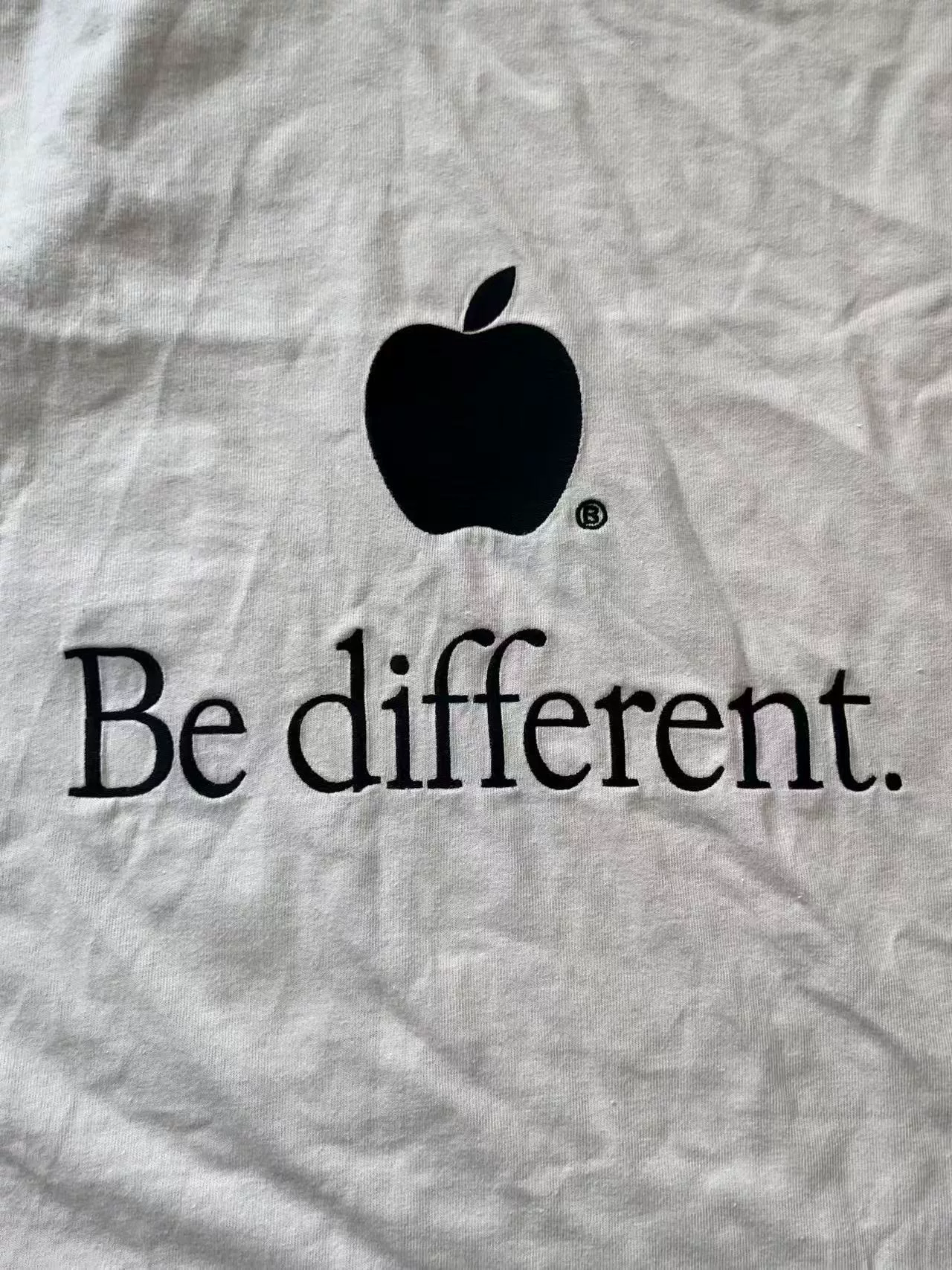 Balenciaga Be Different Apple Logo Loose T-shirt — detail