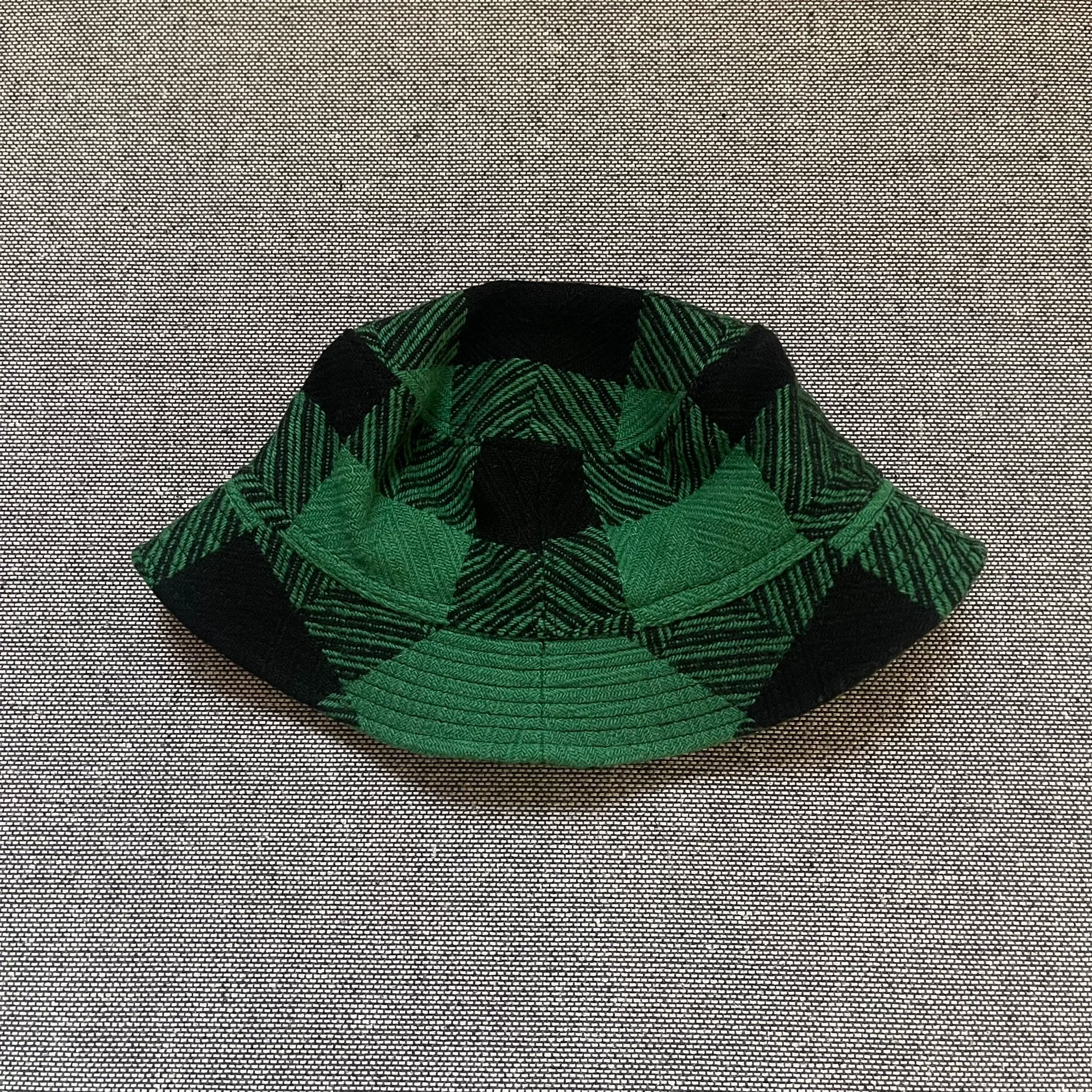 Tenderloin Green Plaid Wool Fisherman Hat