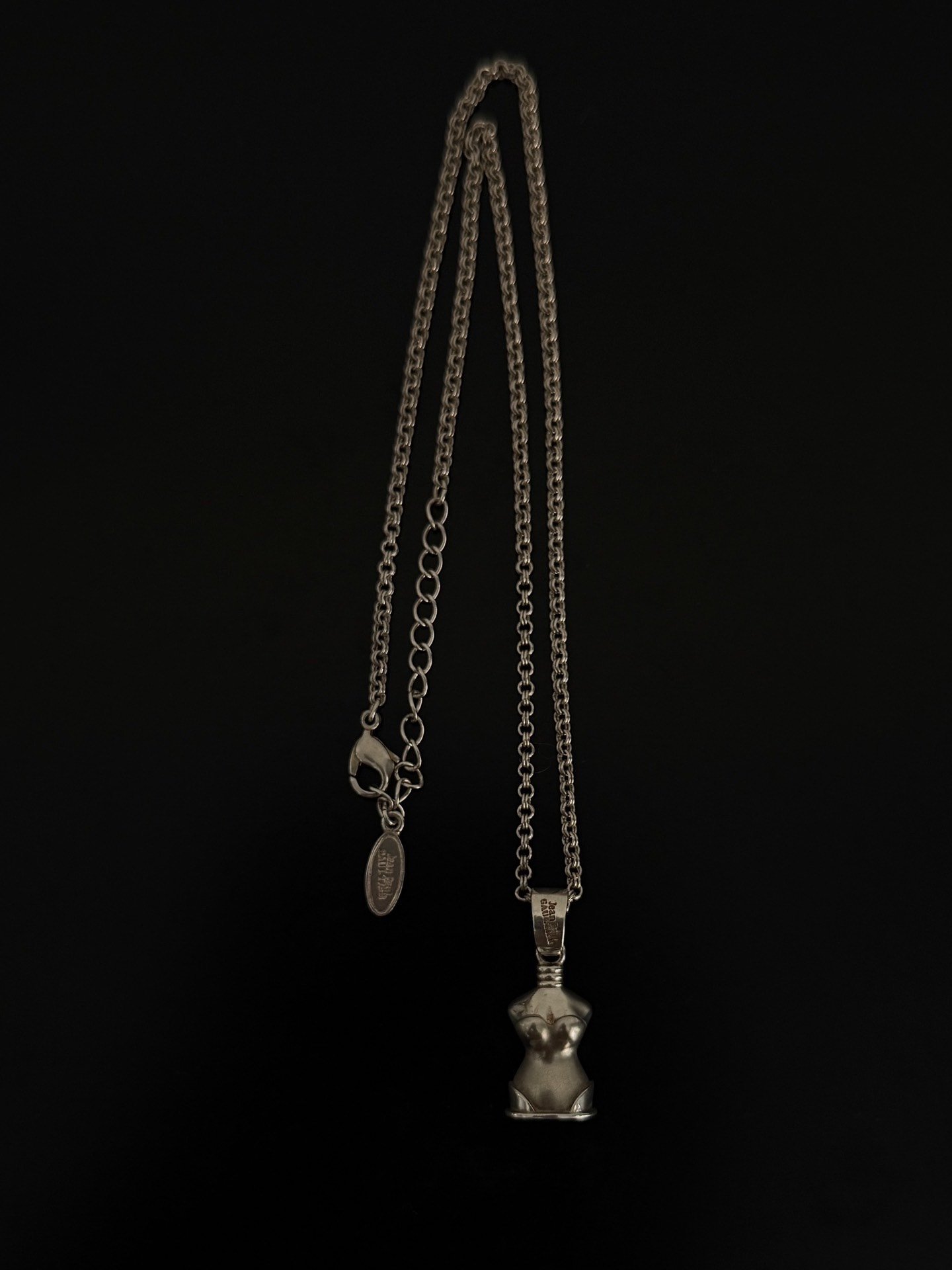 Jean Paul Gaultier Silver Torso Pendant Necklace — back