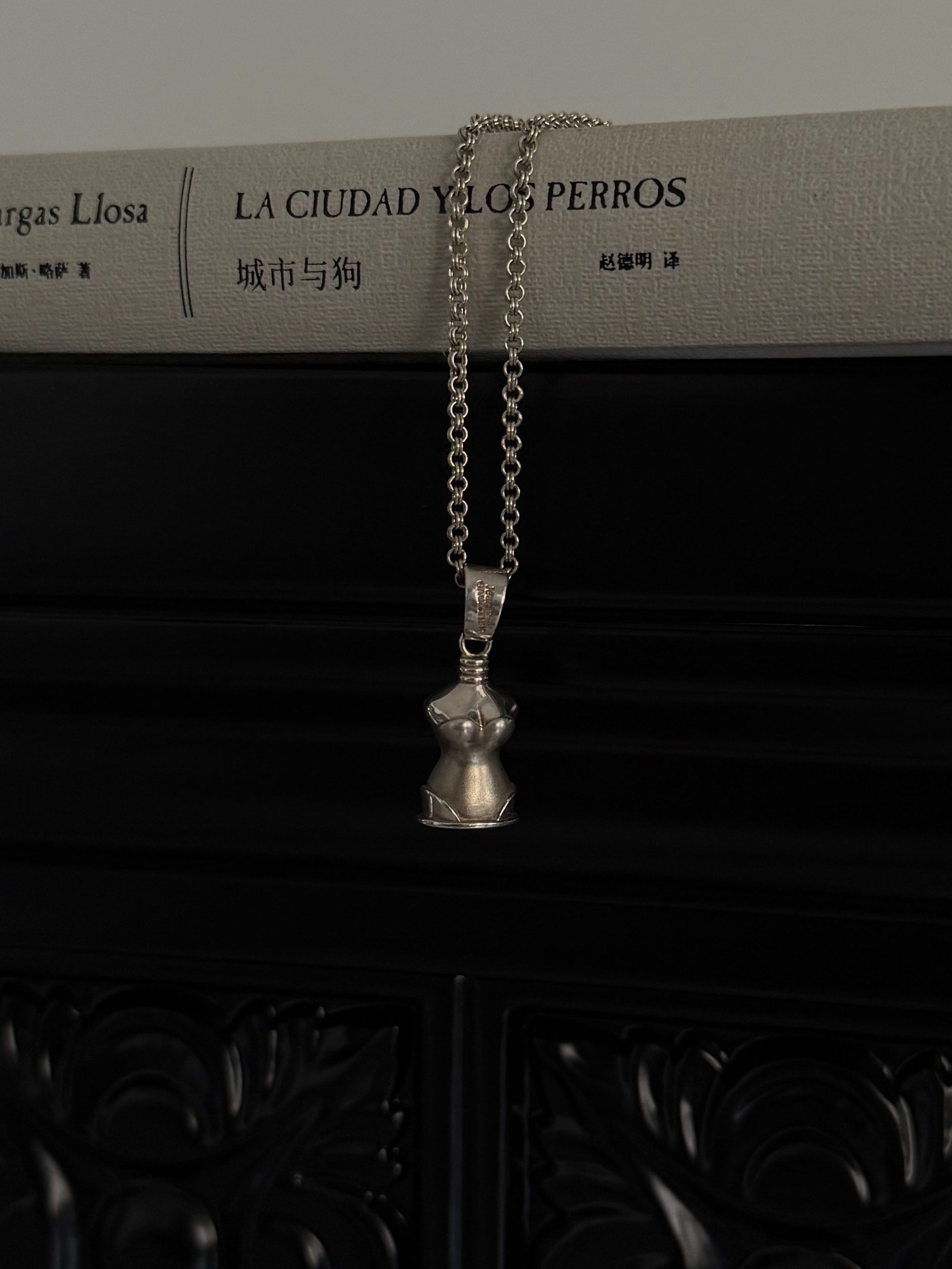 Jean Paul Gaultier Silver Torso Pendant Necklace — front