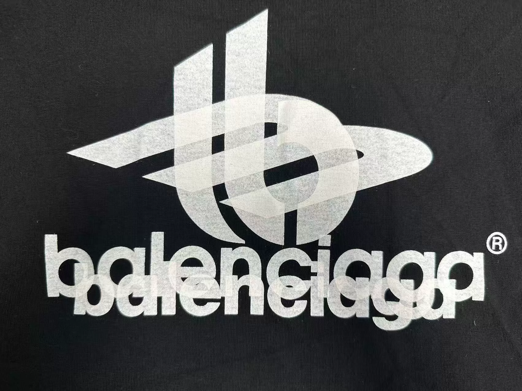 Balenciaga Logo Print Crewneck Short-Sleeve T-Shirt — detail