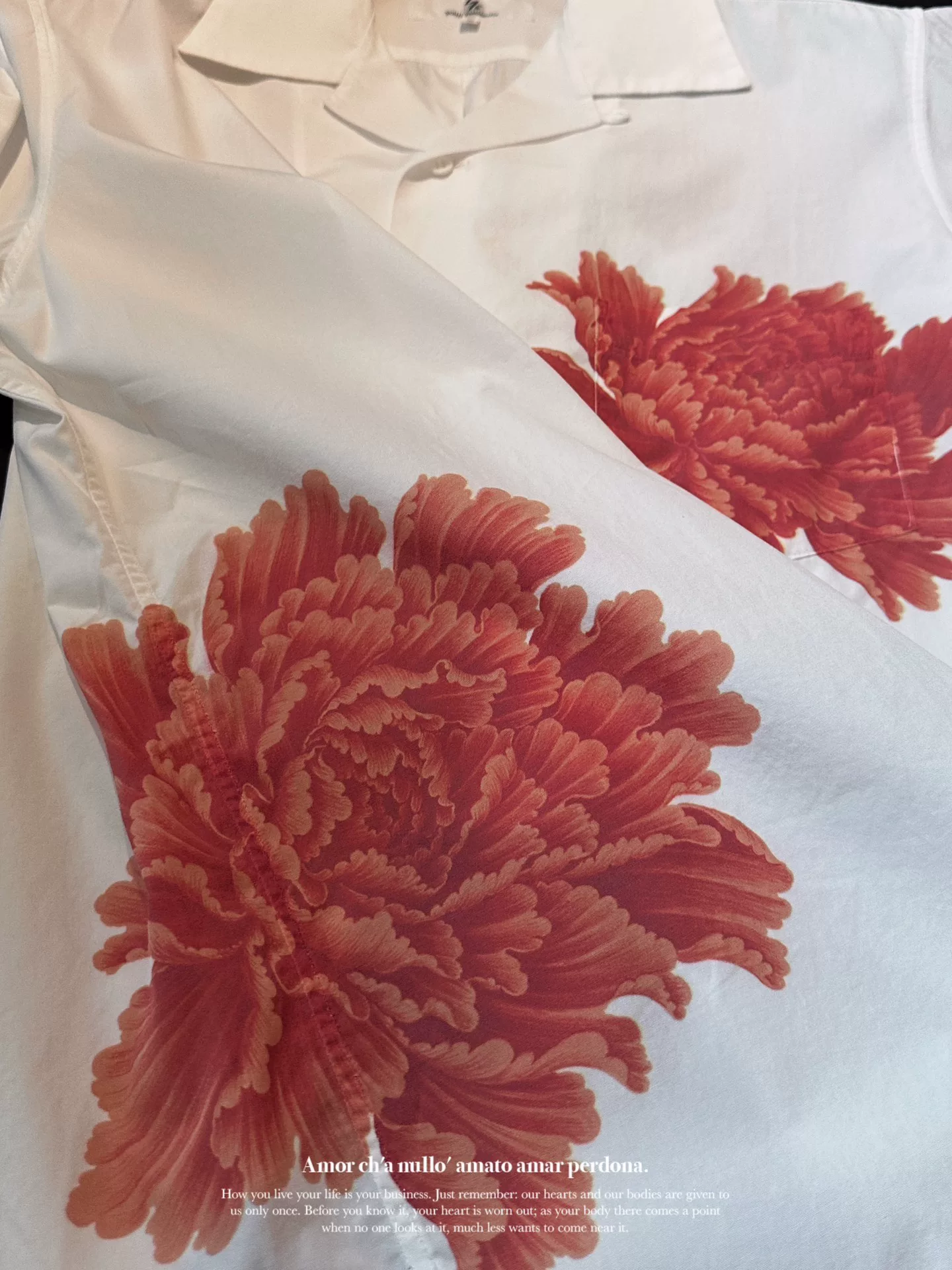 Yohji Yamamoto x Hayashi 05AW Peony Shirt — label