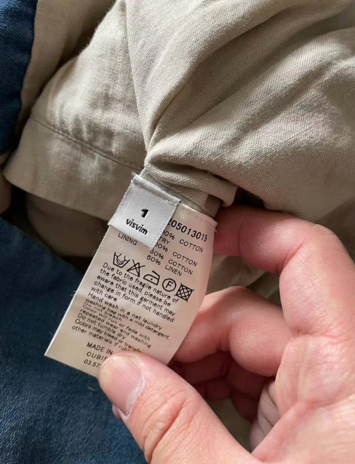 VISVIM POTOMAC JKT DMGD MOLE SKIN — back
