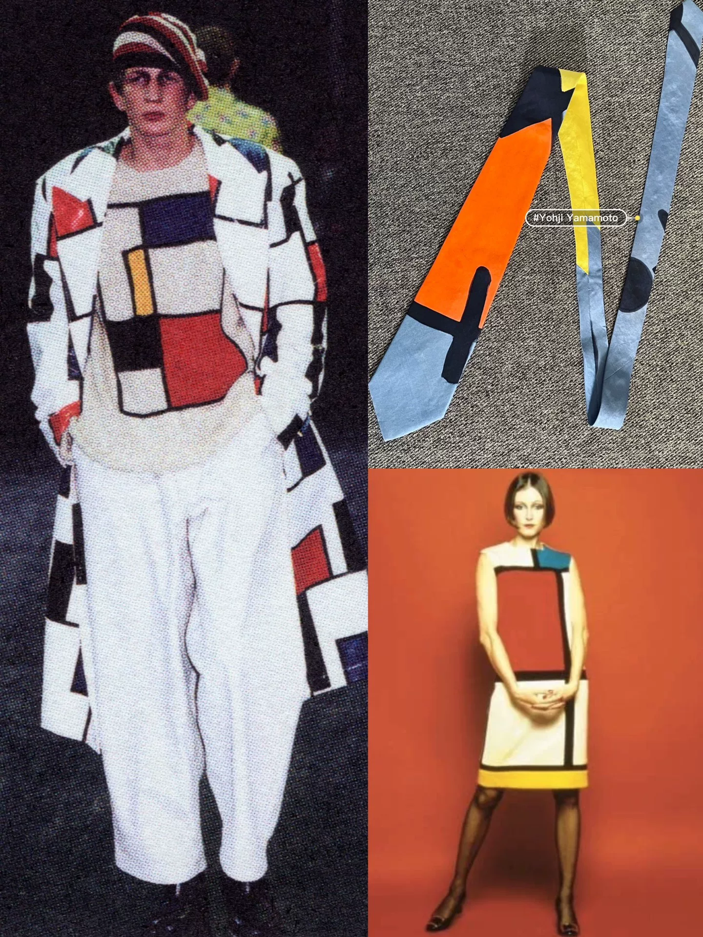 Yohji Yamamoto 97aw Mondrian Silk Tie
